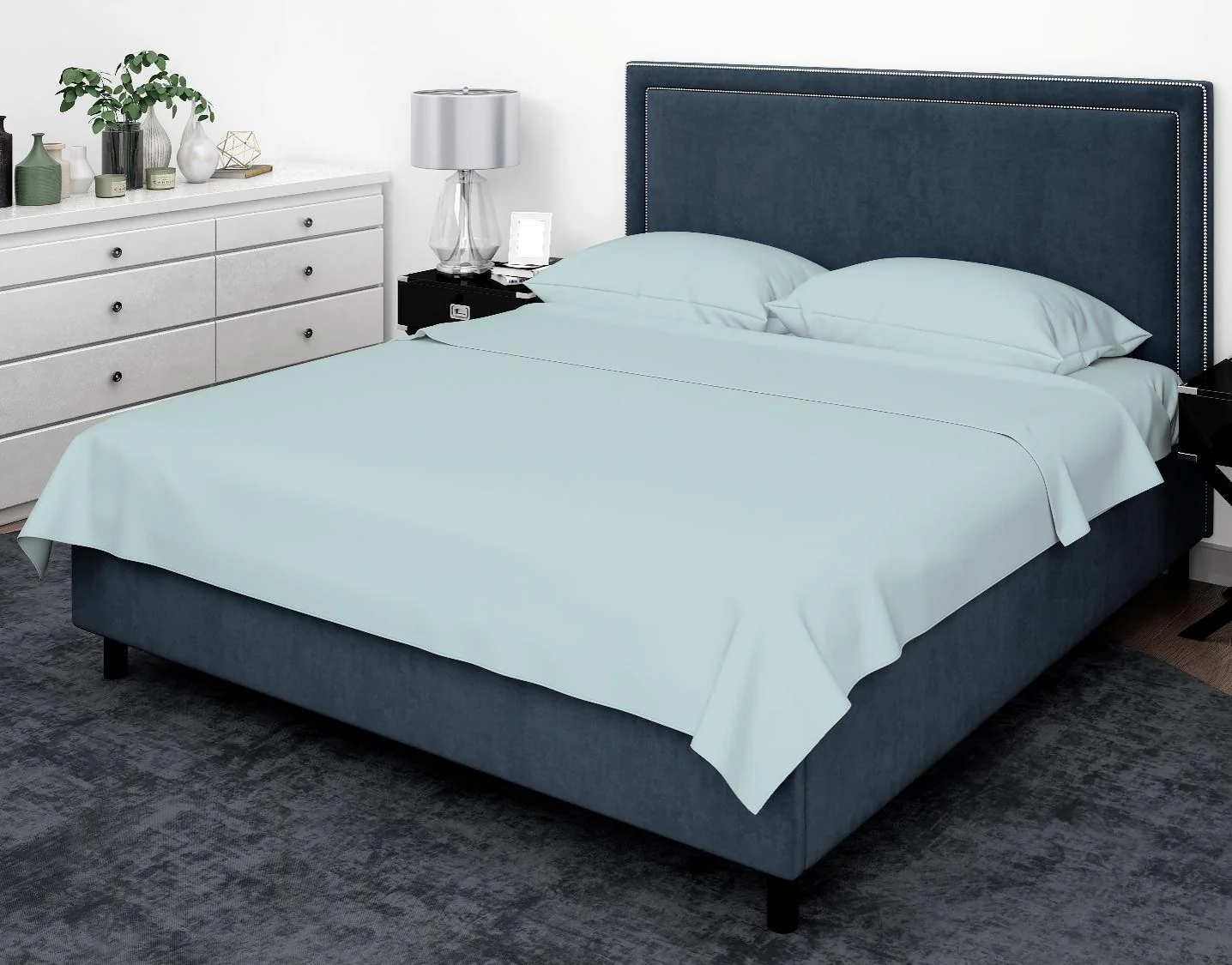 Cotton House King Bamboo Sheet Set - Winter Sky, Blue