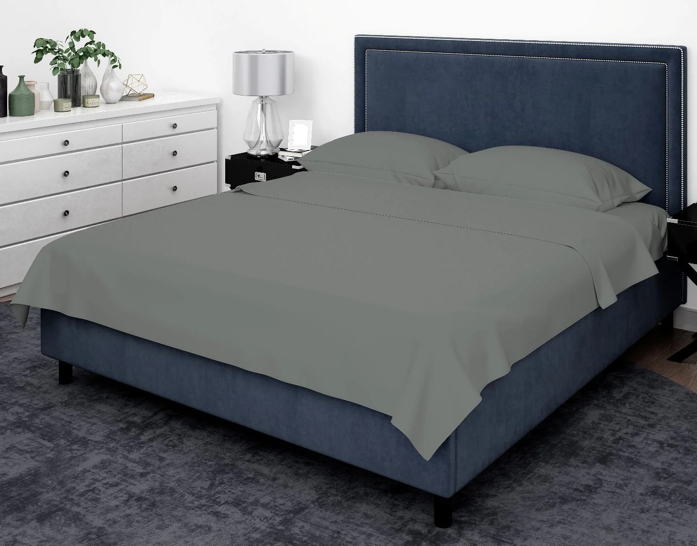 Cotton House Queen Bamboo Sheet Set - Charcoal, Grey