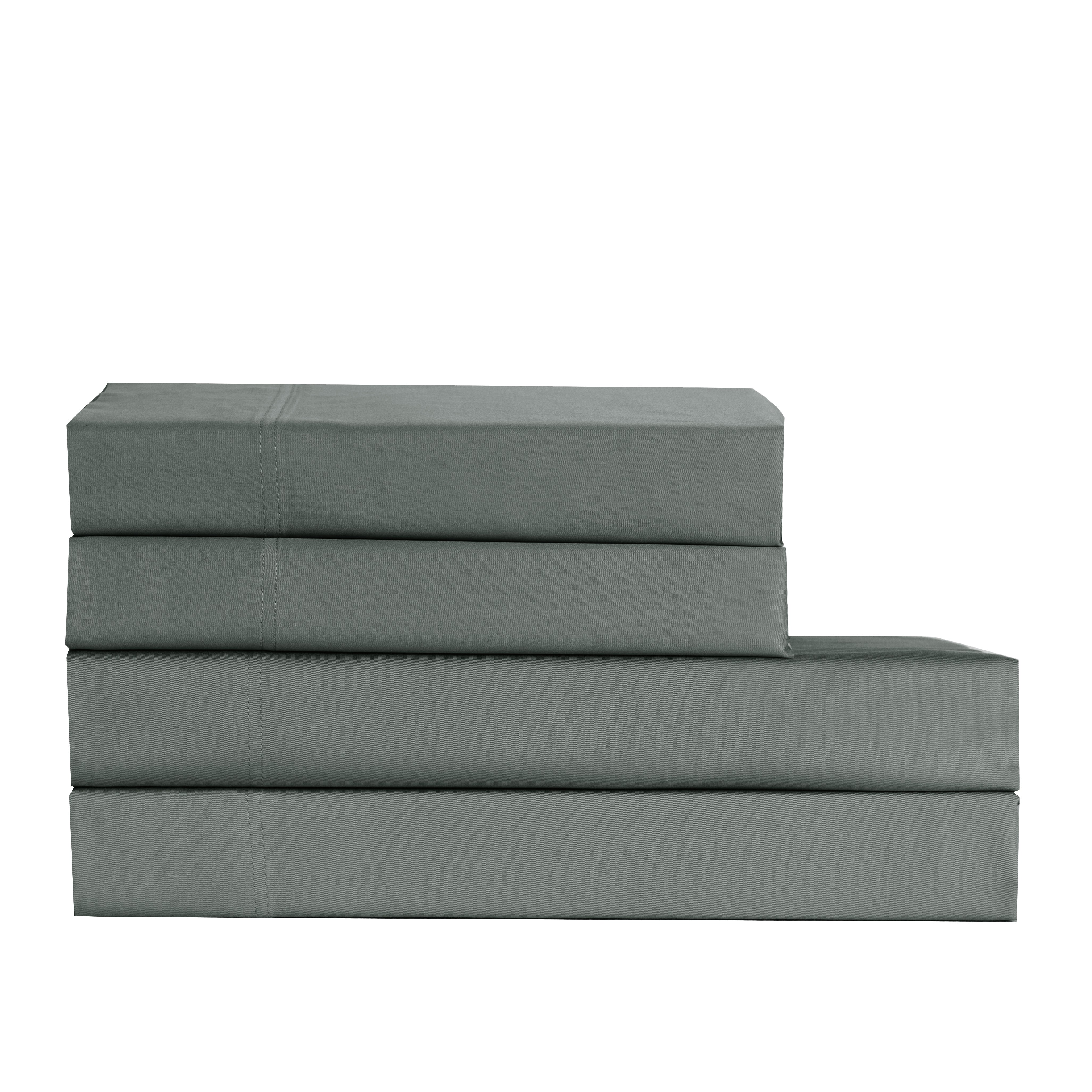 Cotton House Twin Bamboo Sheet Set - Charcoal, Grey - Image 2