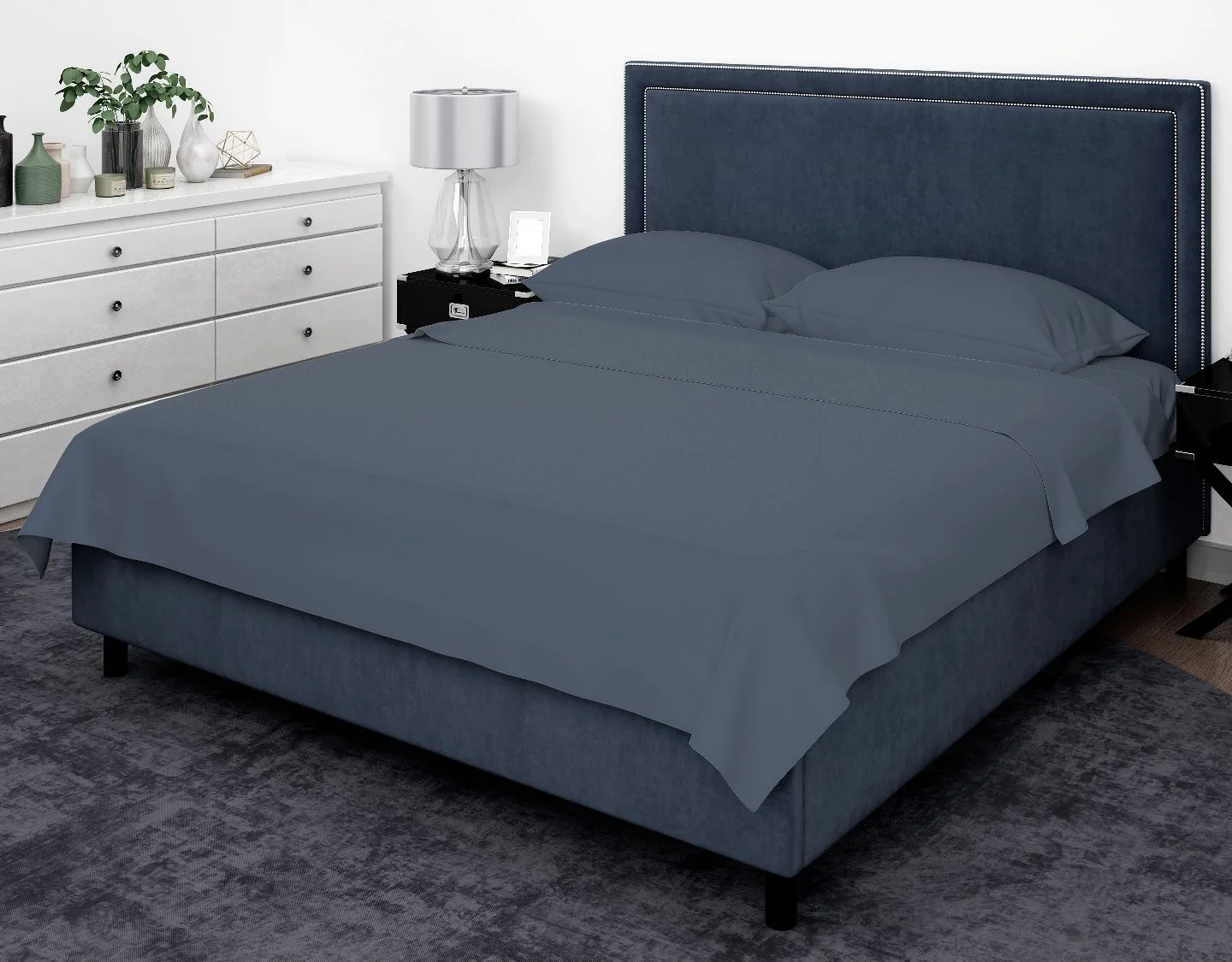 Cotton House Twin Bamboo Sheet Set - Indigo Blue