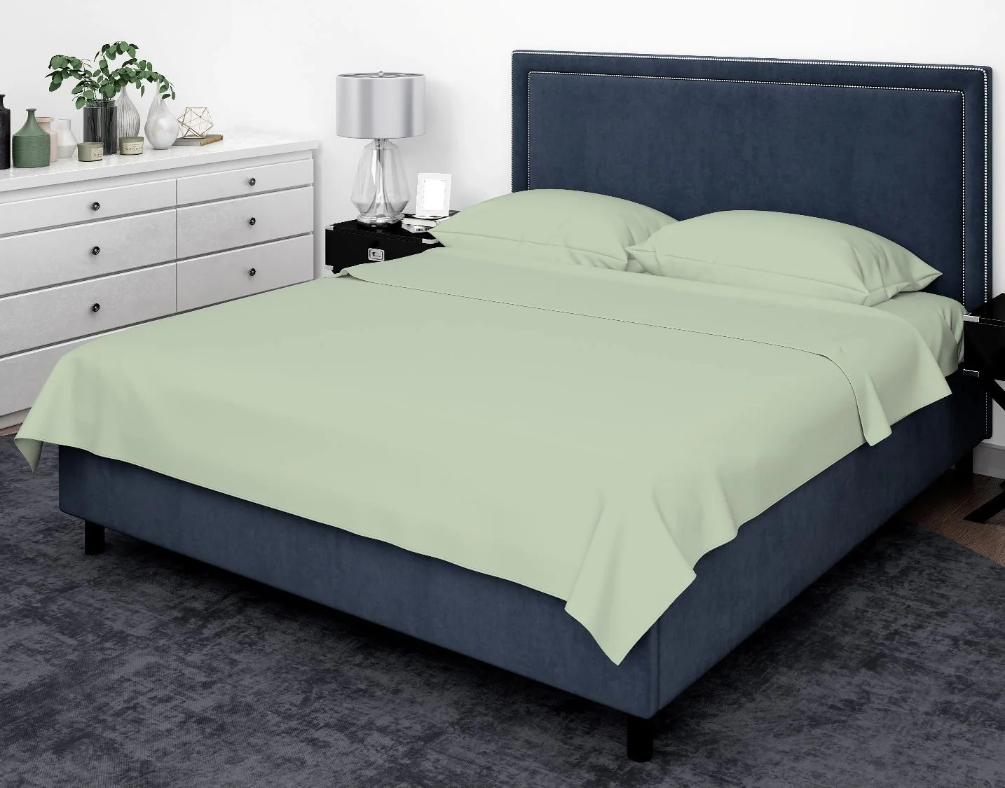 Cotton House Twin Bamboo Sheet Set - Sage, Green