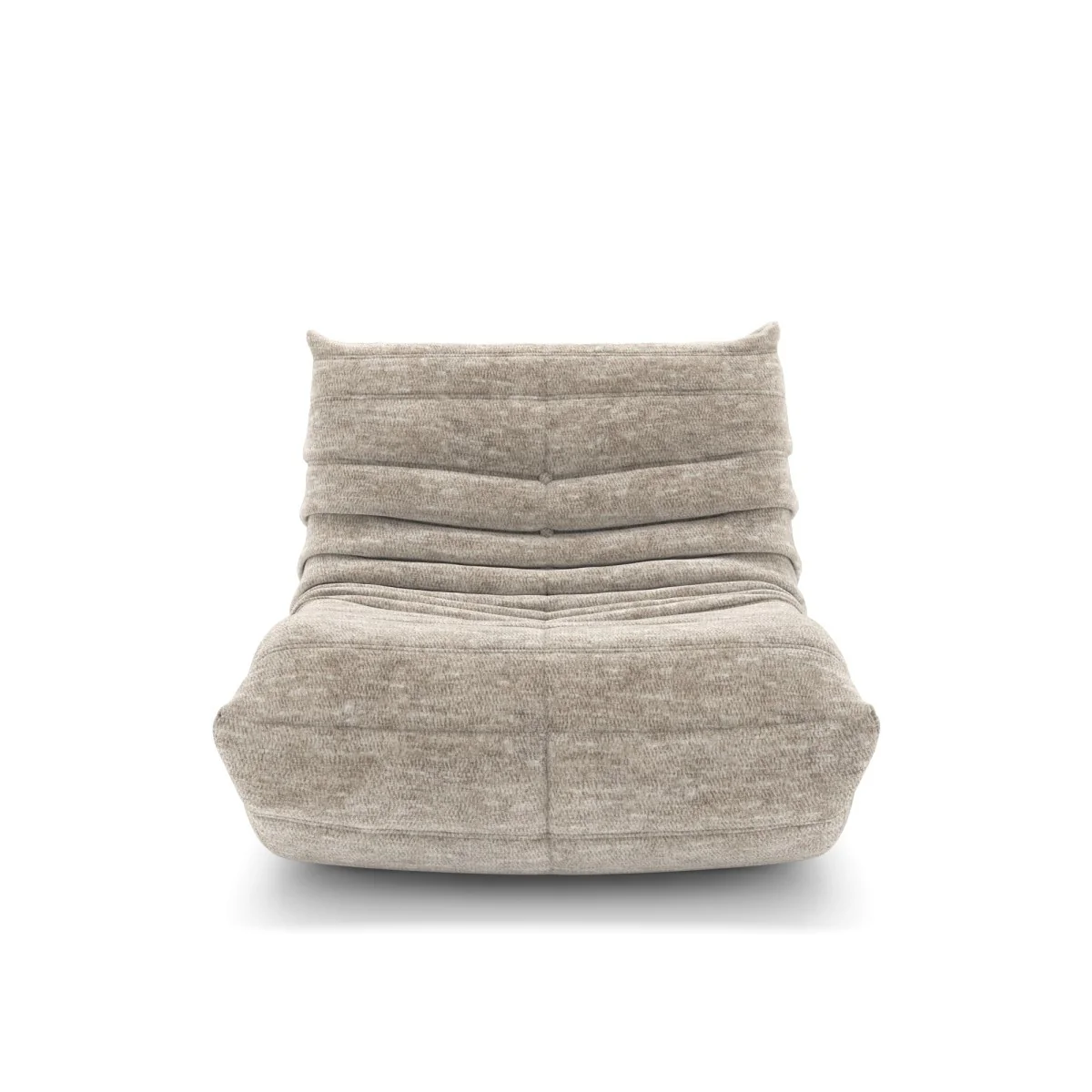 Dontae All Foam Armless Chair and Ottoman - Beige - Image 3