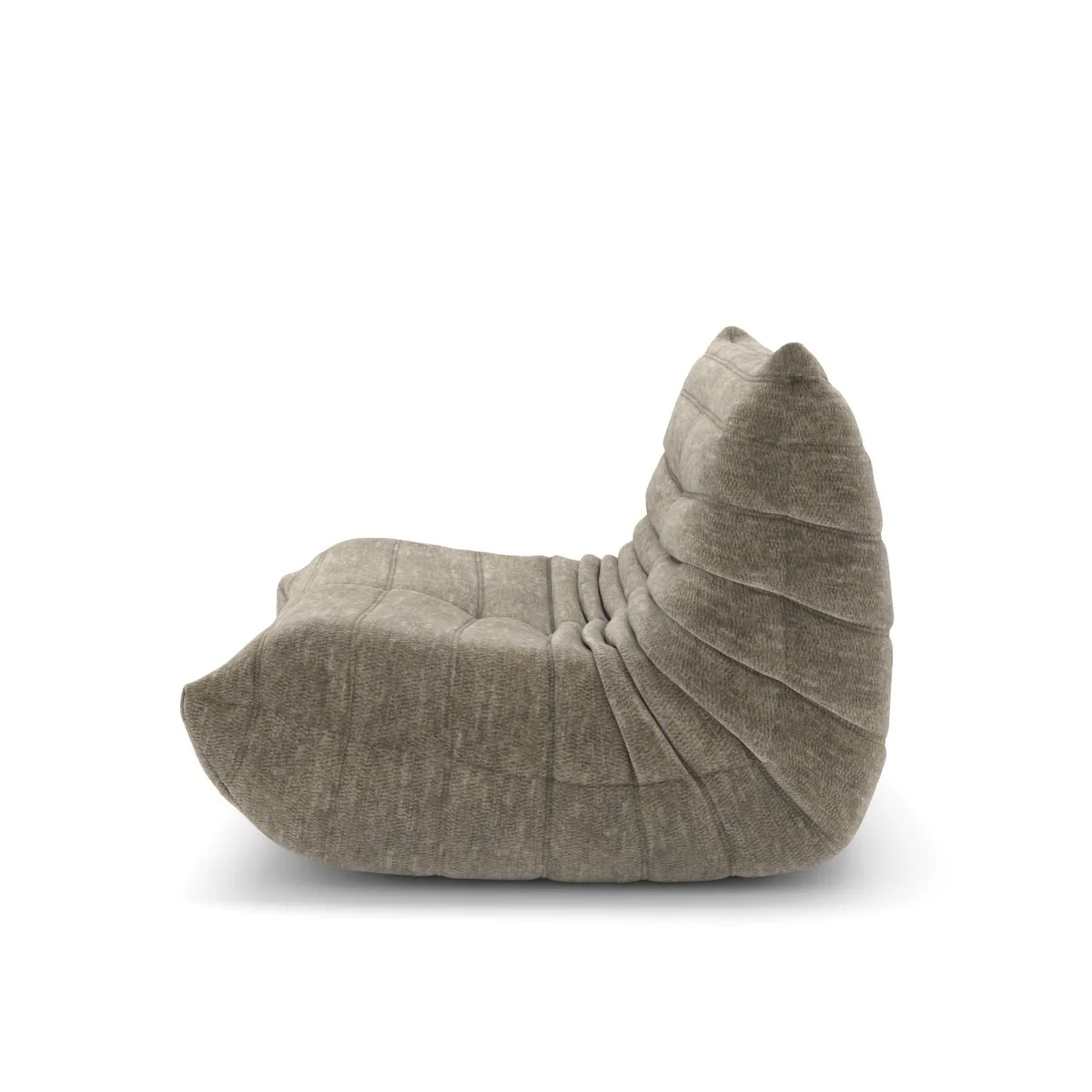 Dontae All Foam Armless Chair and Ottoman - Taupe - Image 4