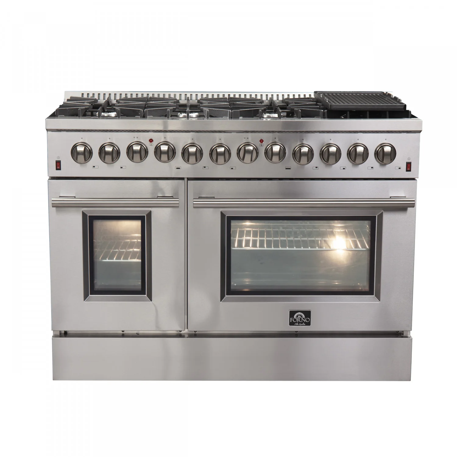 Forno Premium Stainless Steel Kitchen Package with 48" Dual Fuel Range, 2 28" Convertible Refrigerator/Freezer and 48" Range Hood - FBDL-017-04CAUS - Image 2