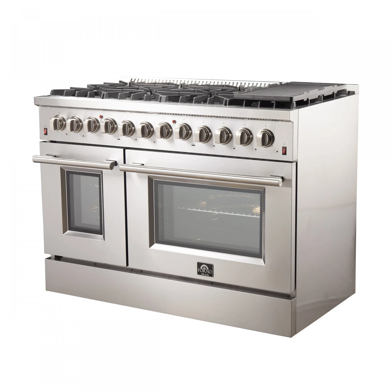 Forno Premium Stainless Steel Kitchen Package with 48" Dual Fuel Range and 56" Convertible Refrigerator/Freezer - FBDL-005-02CAUS - Image 2