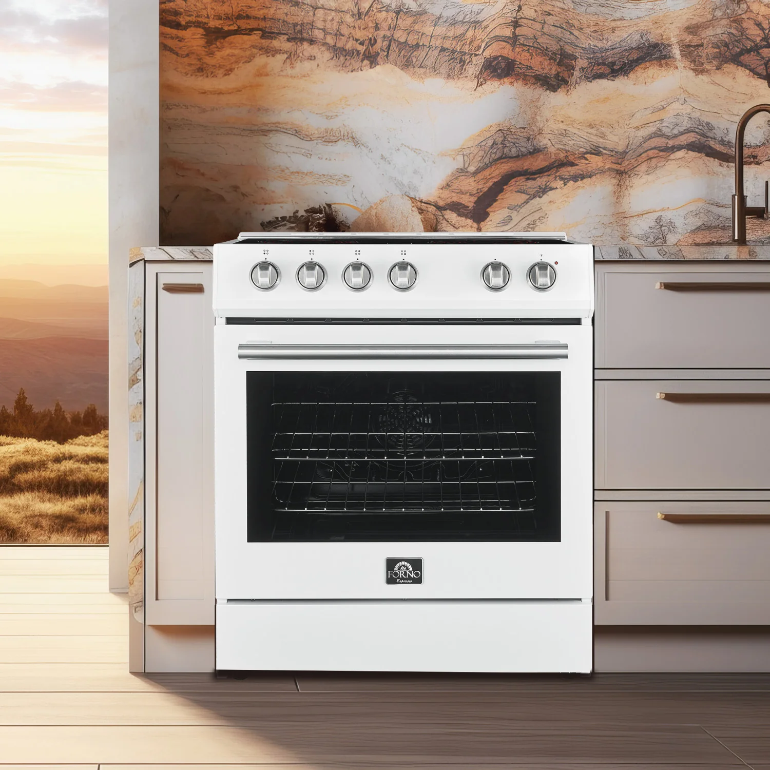 Forno Premium White Kitchen Package with Range and Bottom Freezer Refrigerator - FBDL-003-03CA - Image 4