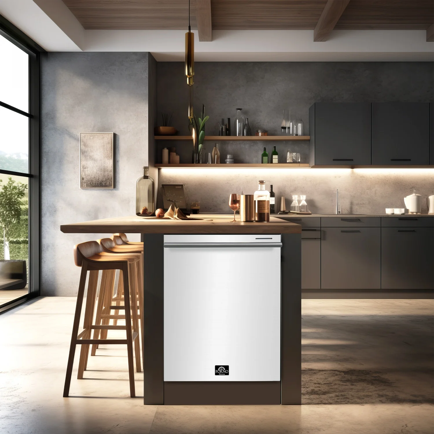 Forno Premium White Kitchen Package with Range, Bottom Freezer Refrigerator, Dishwasher and Range Hood - FBDL-006-03CA - Image 7