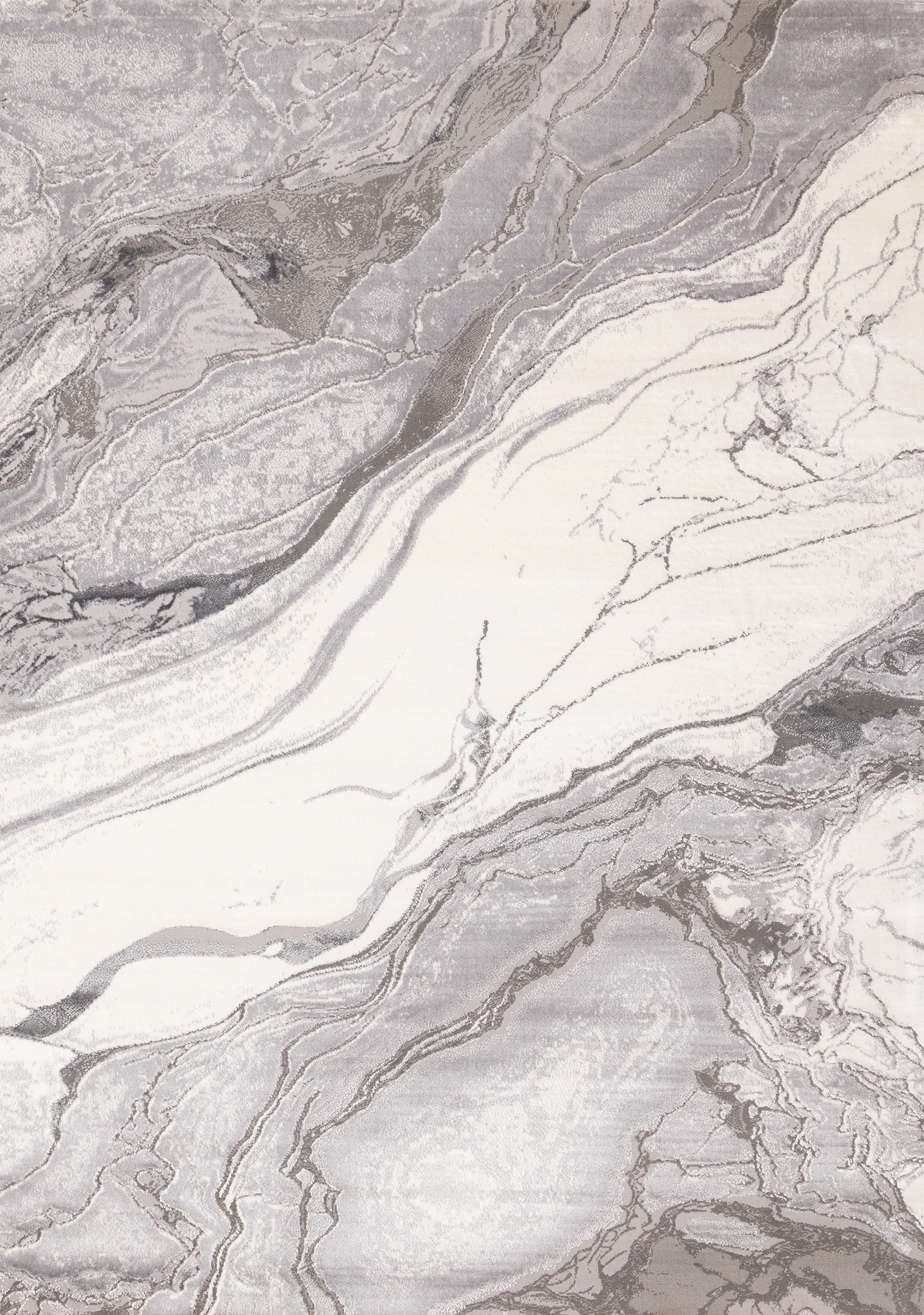 Frosted Cloud 5'3" x 7'7" Marble Design Area Rug - Grey, White