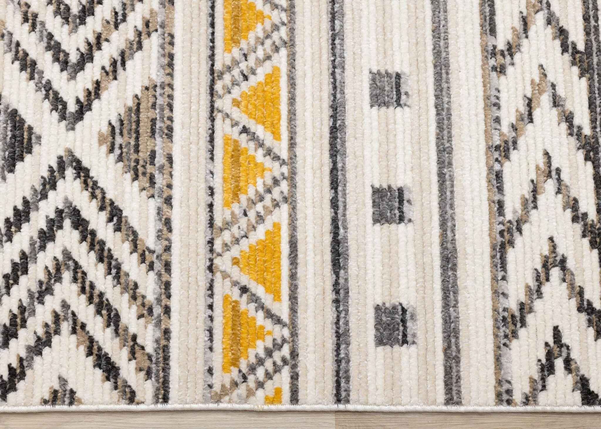 Golden Peaks 7'10" x 10'6" Tribal Area Rug - Grey, Yellow - Image 6