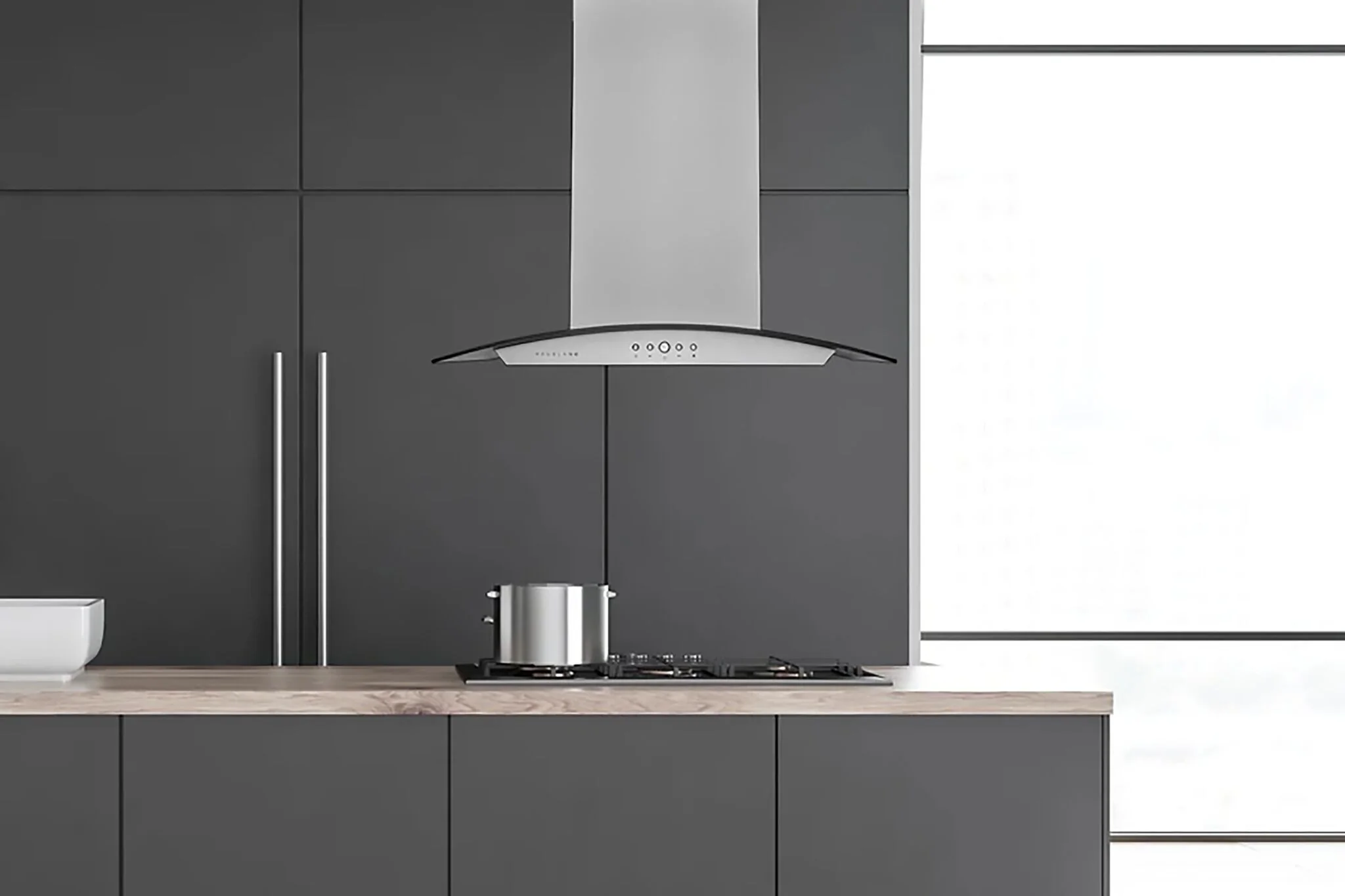 Hauslane Stainless Steel 30" 1000 CFM Ceiling Mount Range Hood - IS-200SS-30 - Image 2
