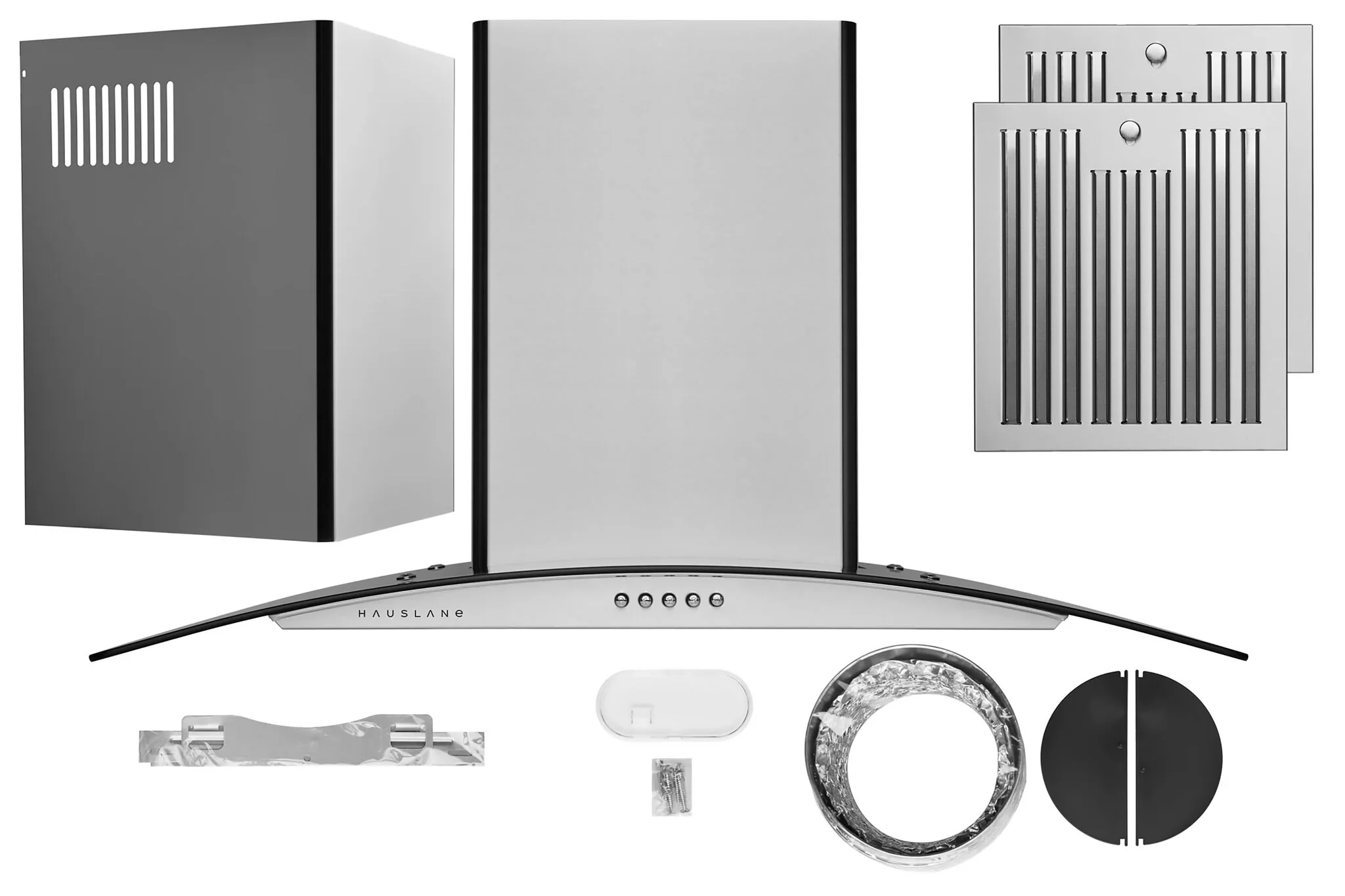 Hauslane Stainless Steel 36" 750 CFM Glass Wall Mount Range Hood - WM-600SS-36 - Image 3