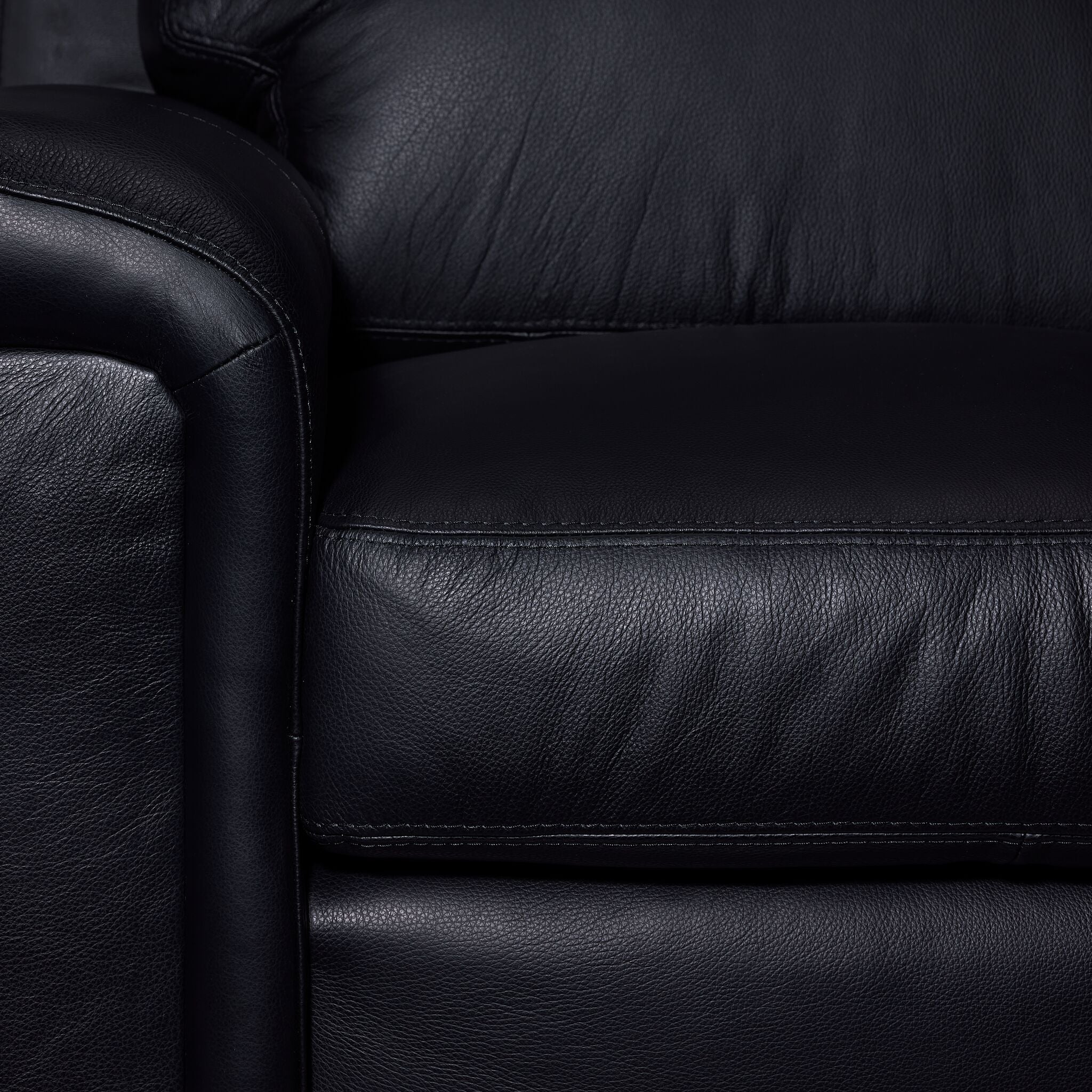 Icon Leather Sofa - Black - Image 3