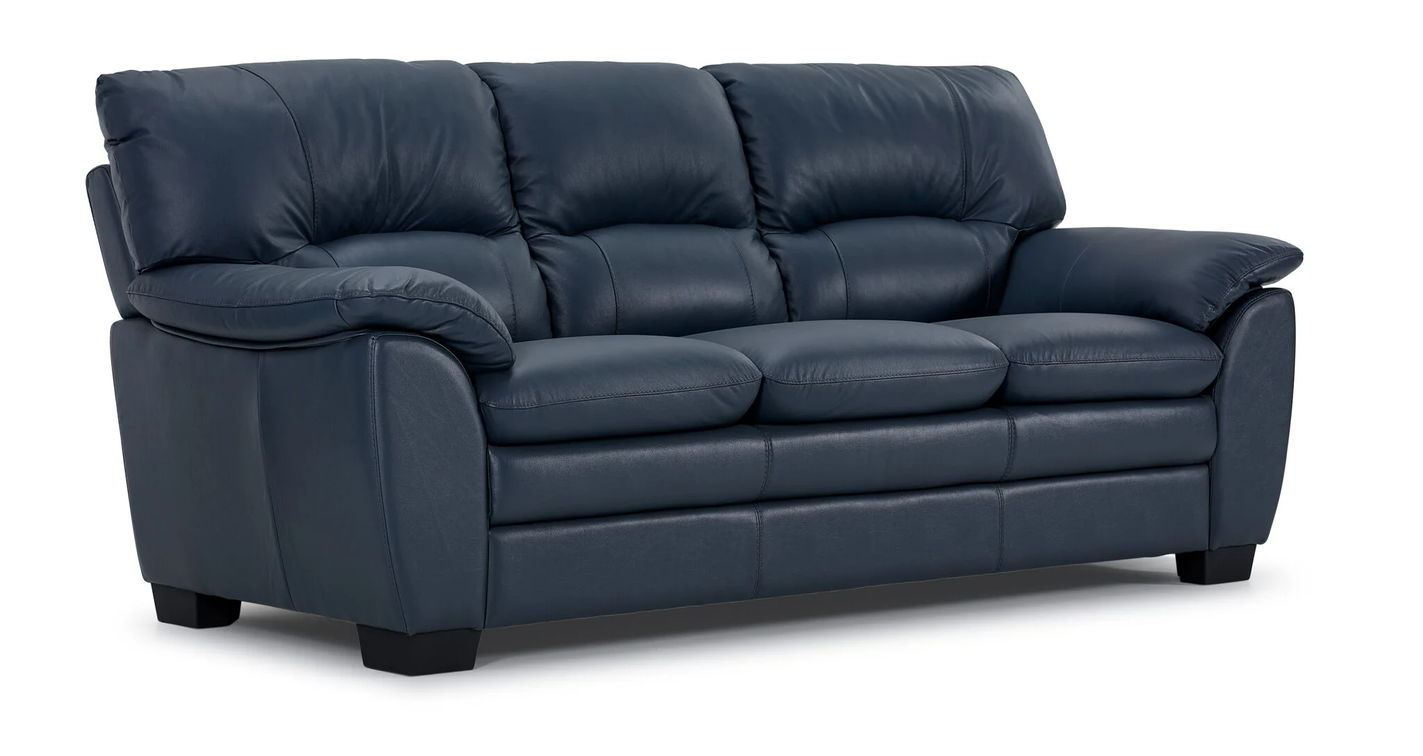 Kendrick Leather Sofa and Chair Set - Blue - Image 2