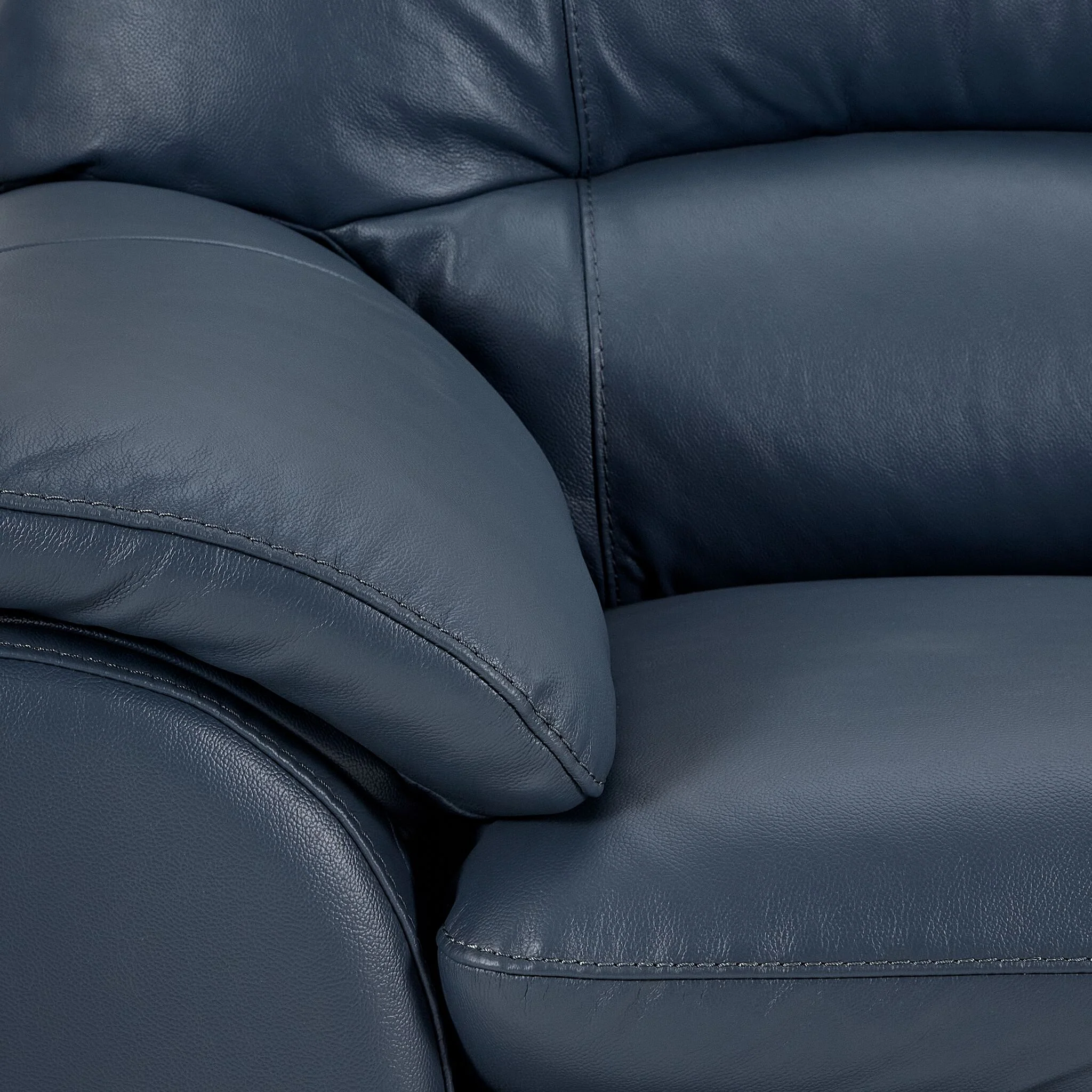 Kendrick Leather Sofa and Chair Set - Blue - Image 4