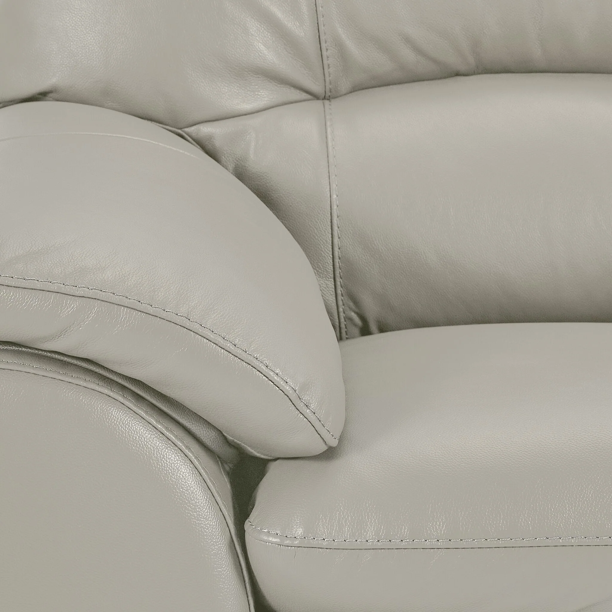 Kendrick Leather Sofa and Chair Set - Silver Grey - Image 4