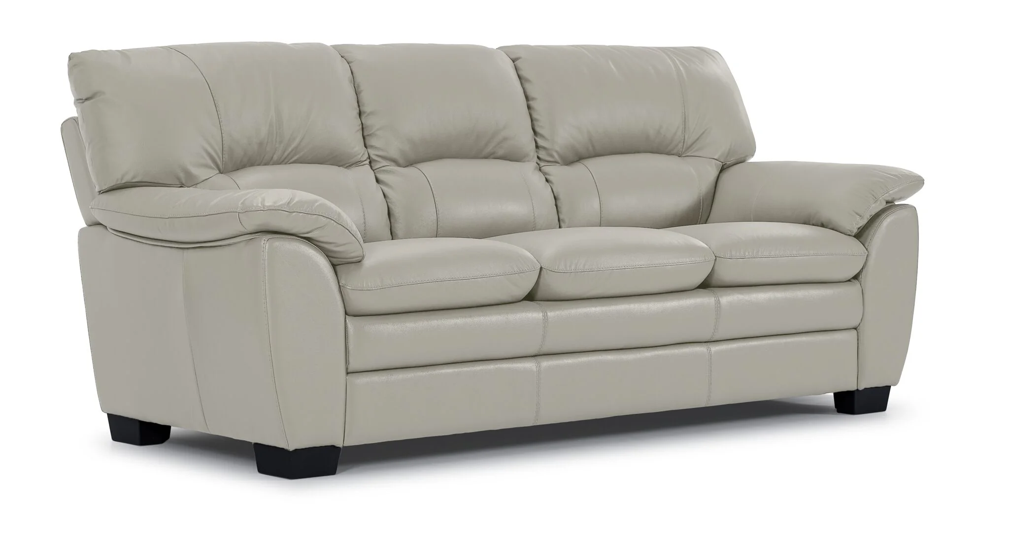 Kendrick Leather Sofa and Loveseat Set - Silver Grey - Image 2