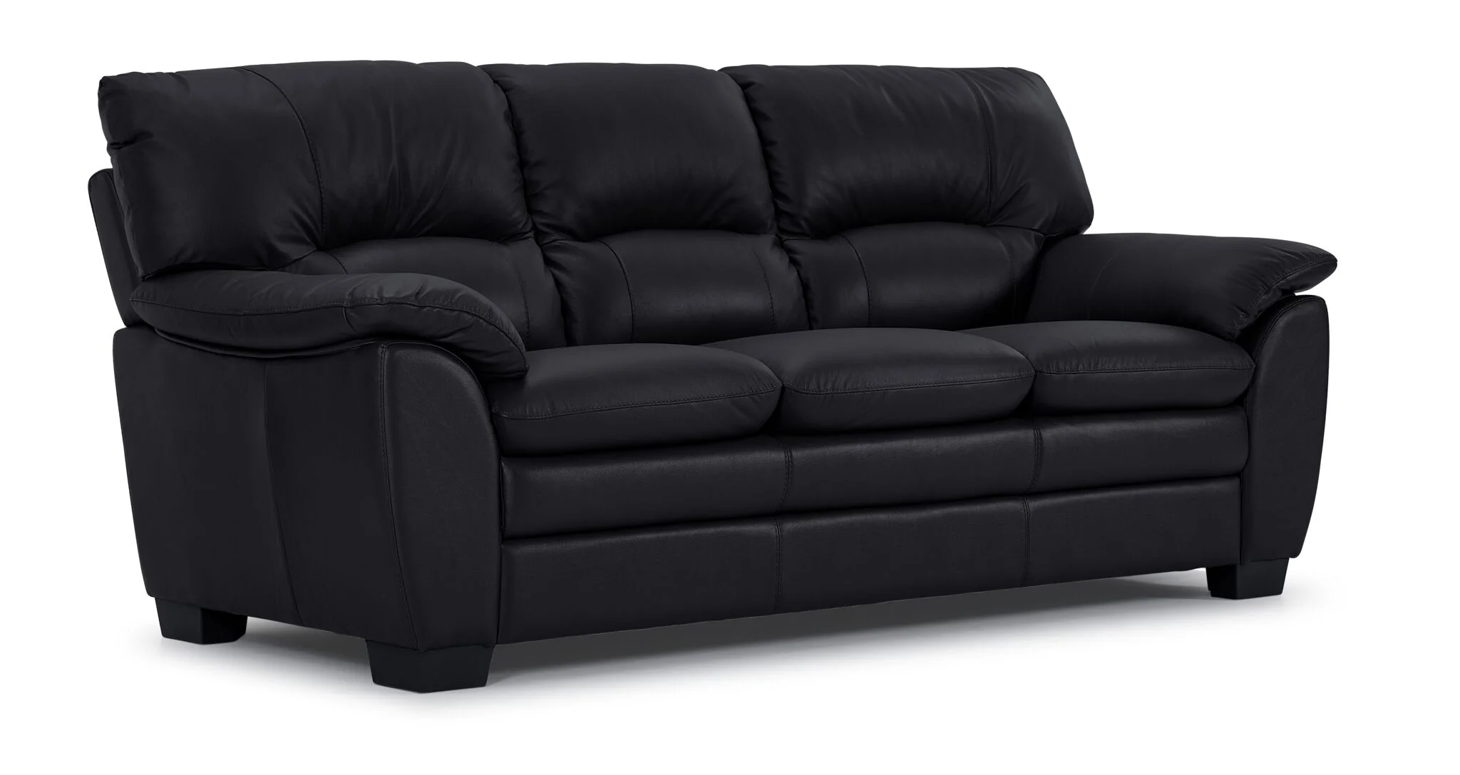 Kendrick Leather Sofa, Loveseat and Chair Set - Black - Image 2