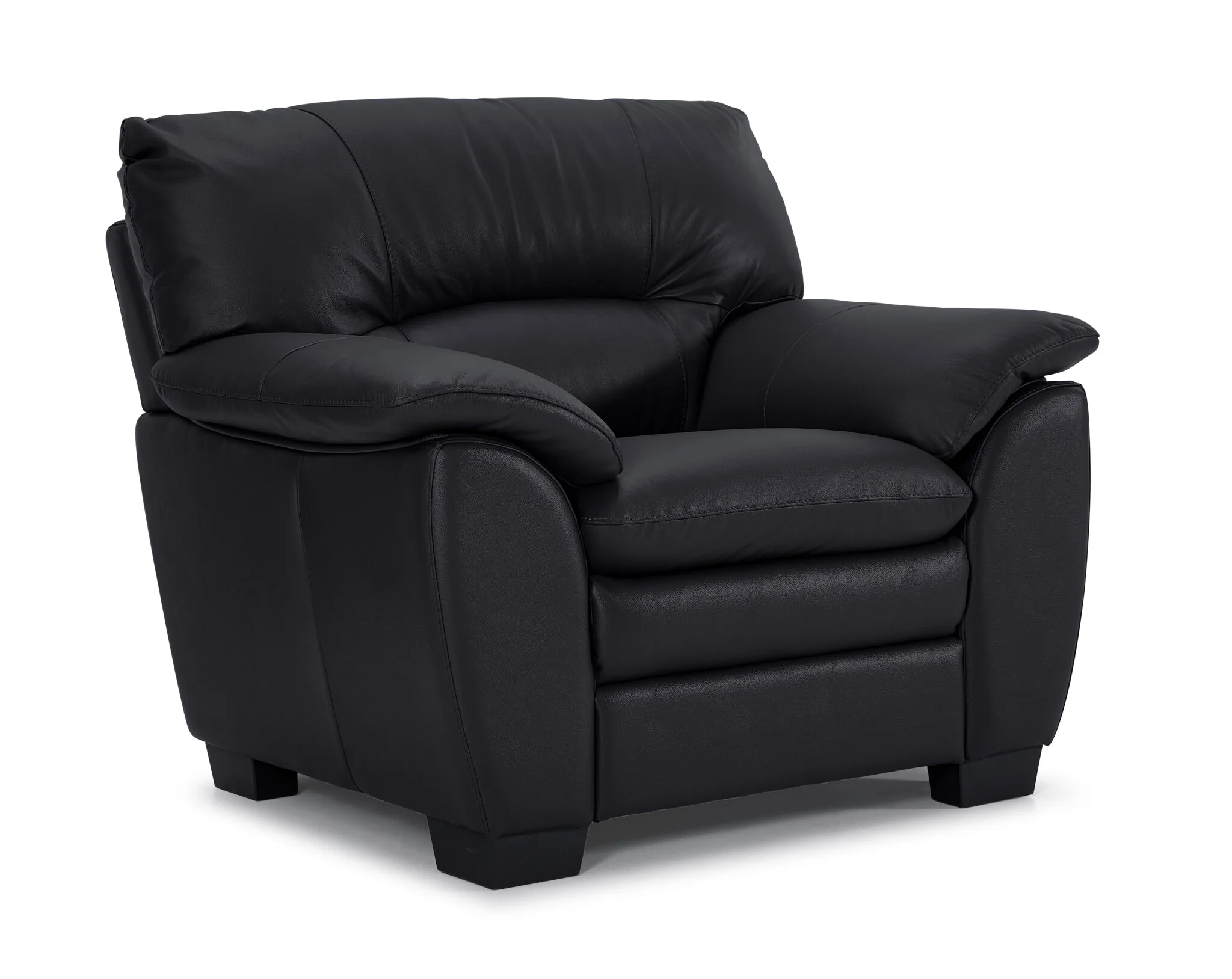 Kendrick Leather Sofa, Loveseat and Chair Set - Black - Image 4