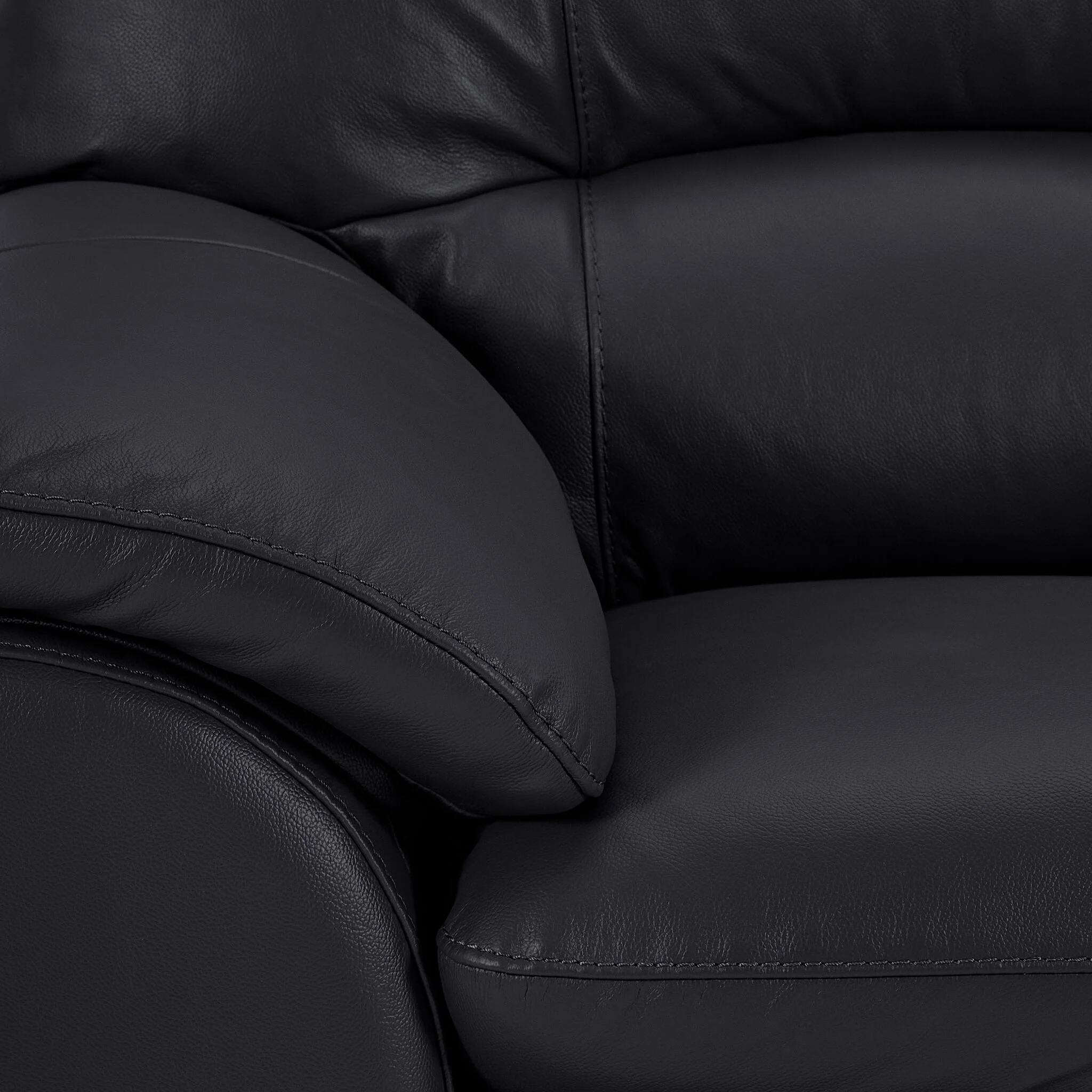 Kendrick Leather Sofa, Loveseat and Chair Set - Black - Image 5