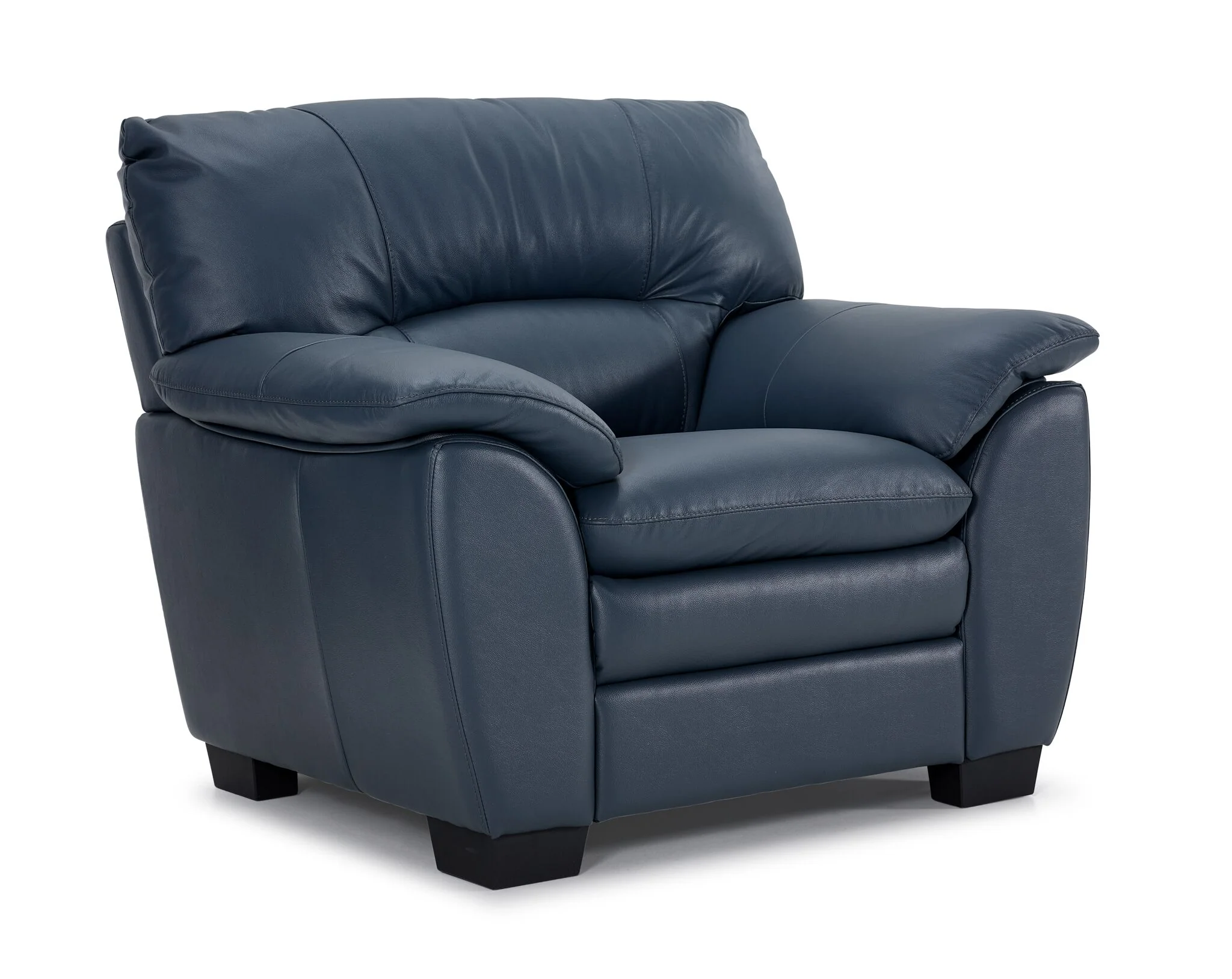 Kendrick Leather Sofa, Loveseat and Chair Set - Blue - Image 4