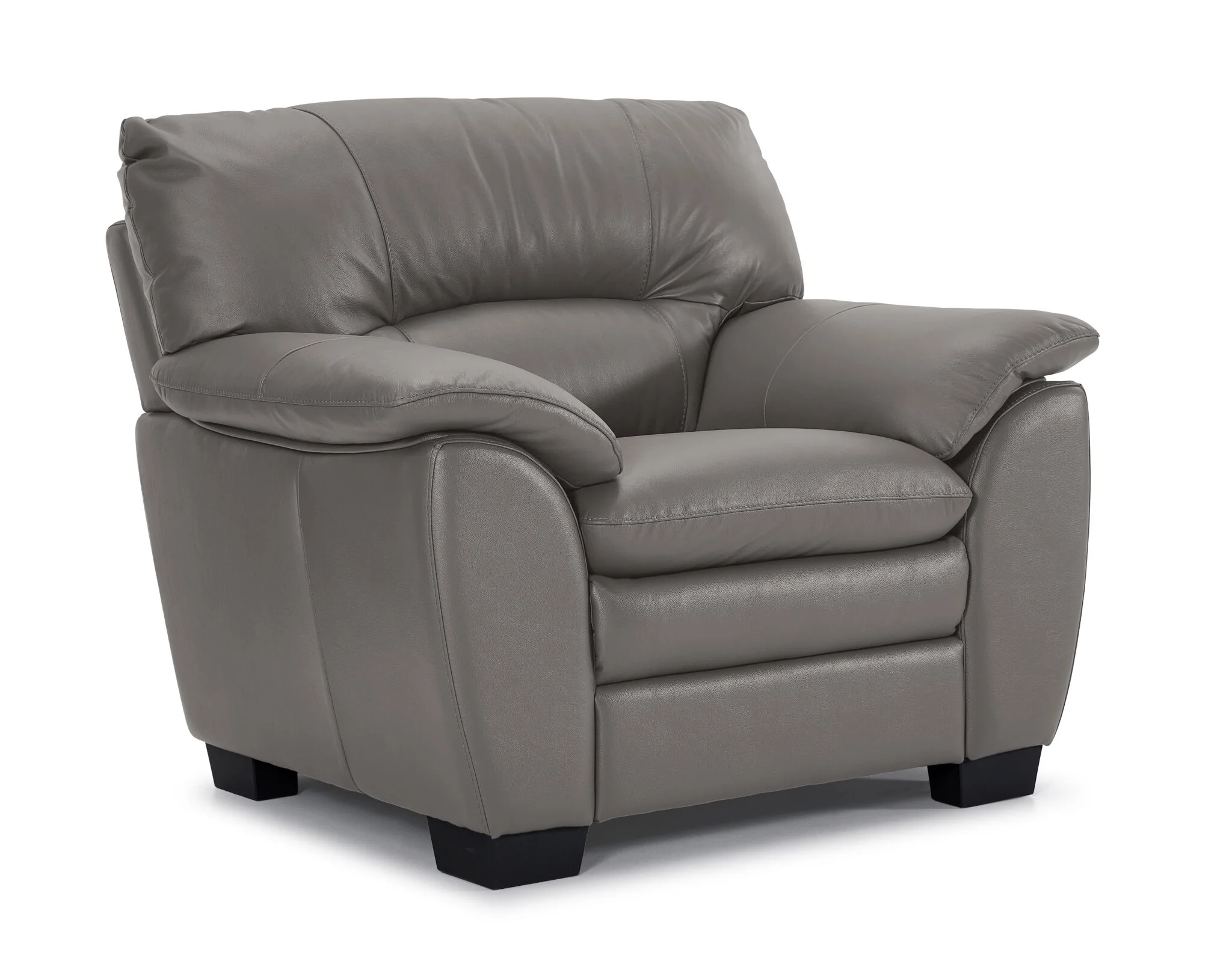 Kendrick Leather Sofa, Loveseat and Chair Set - Grey - Image 4
