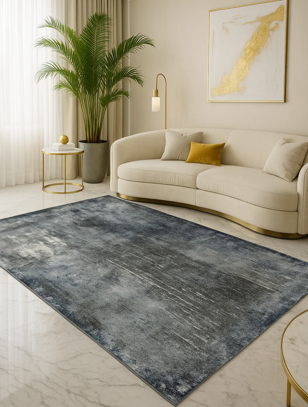 L2 Decor Diamond Area Rug 5' x 8' - Blue, Grey - Image 2