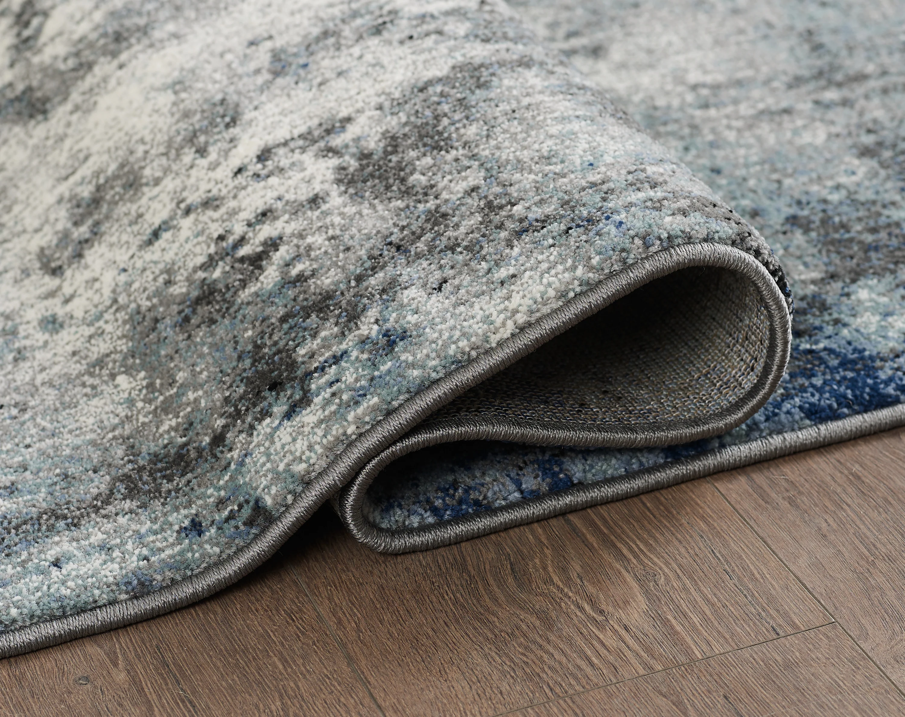 L2 Decor Diamond Area Rug 5' x 8' with Underpad - Blue, Grey - Image 3
