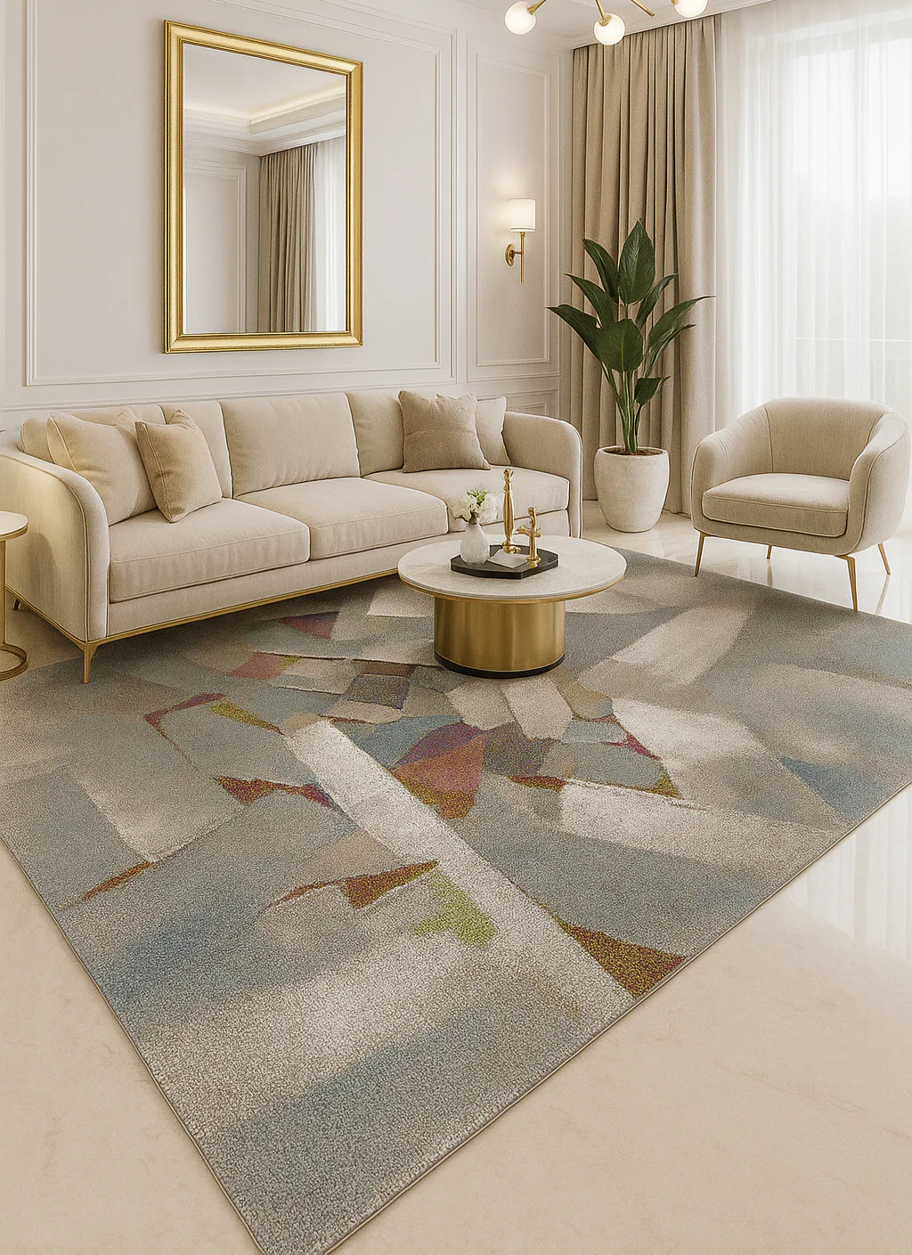L2 Decor Diamond Area Rug 7' x 10' - Beige - Image 2