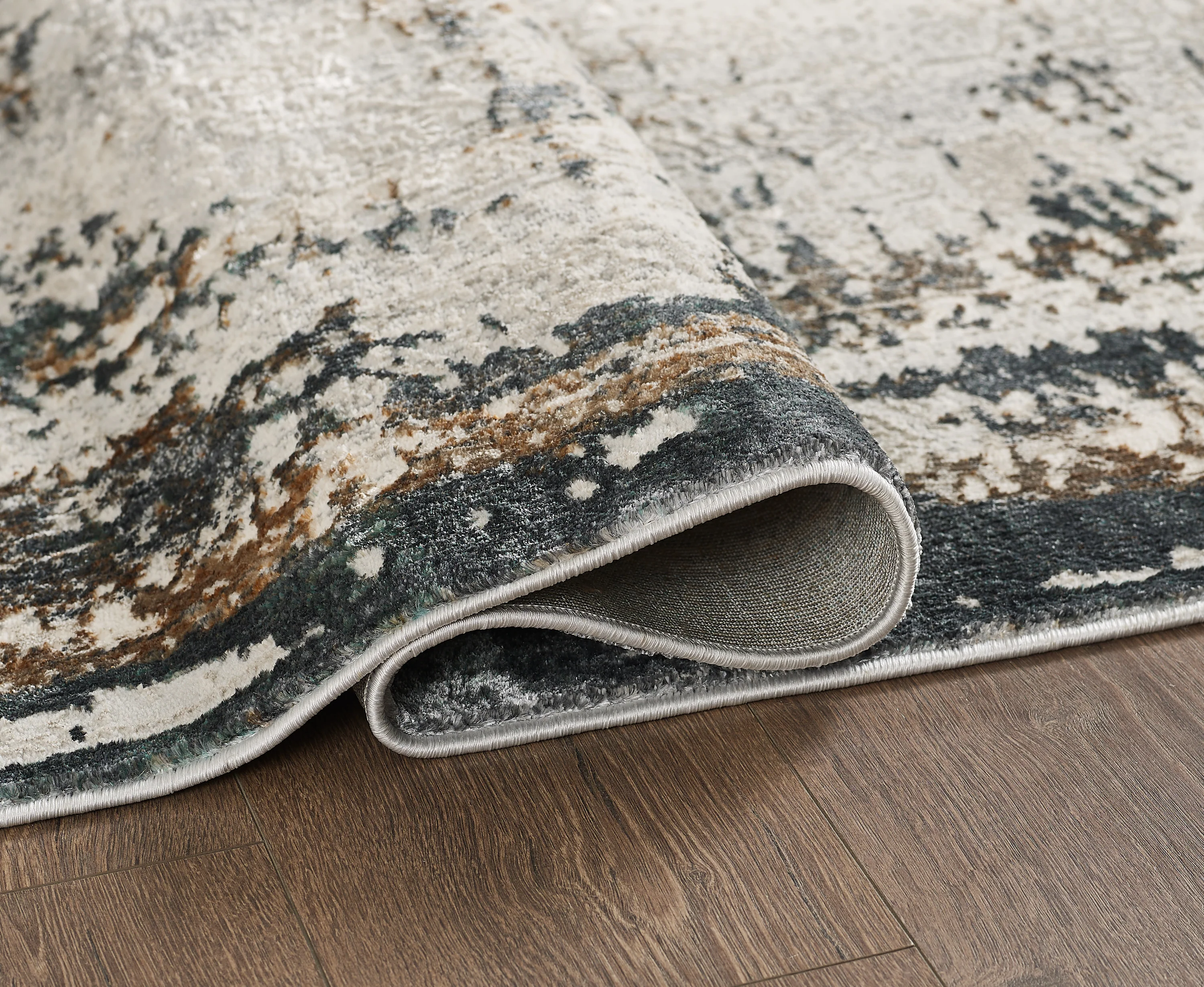 L2 Decor Emojy Area Rug 5' x 8' with Underpad - Cream, Grey - Image 3