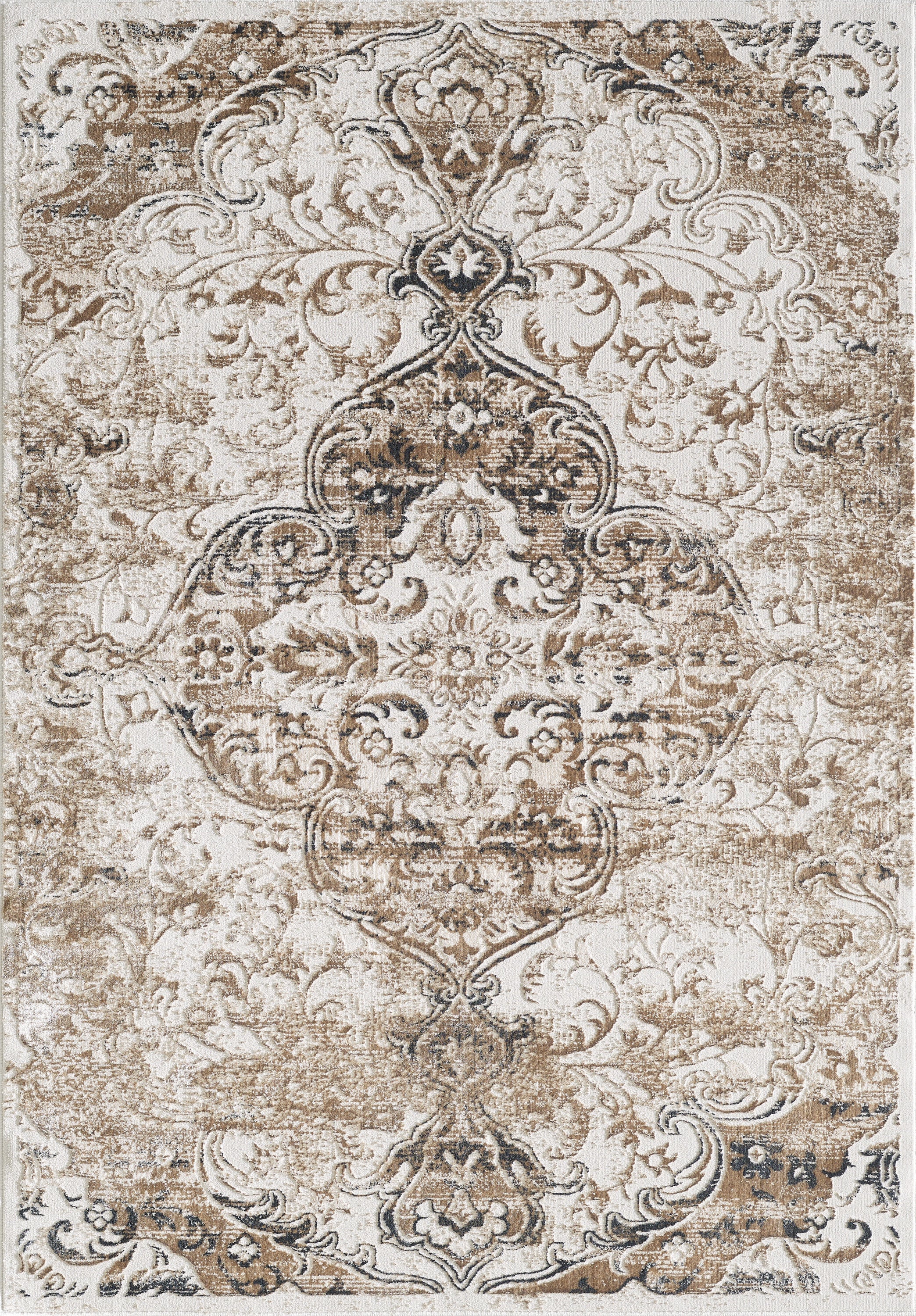 L2 Decor Emojy Area Rug 8' x 11' with Underpad - Cream