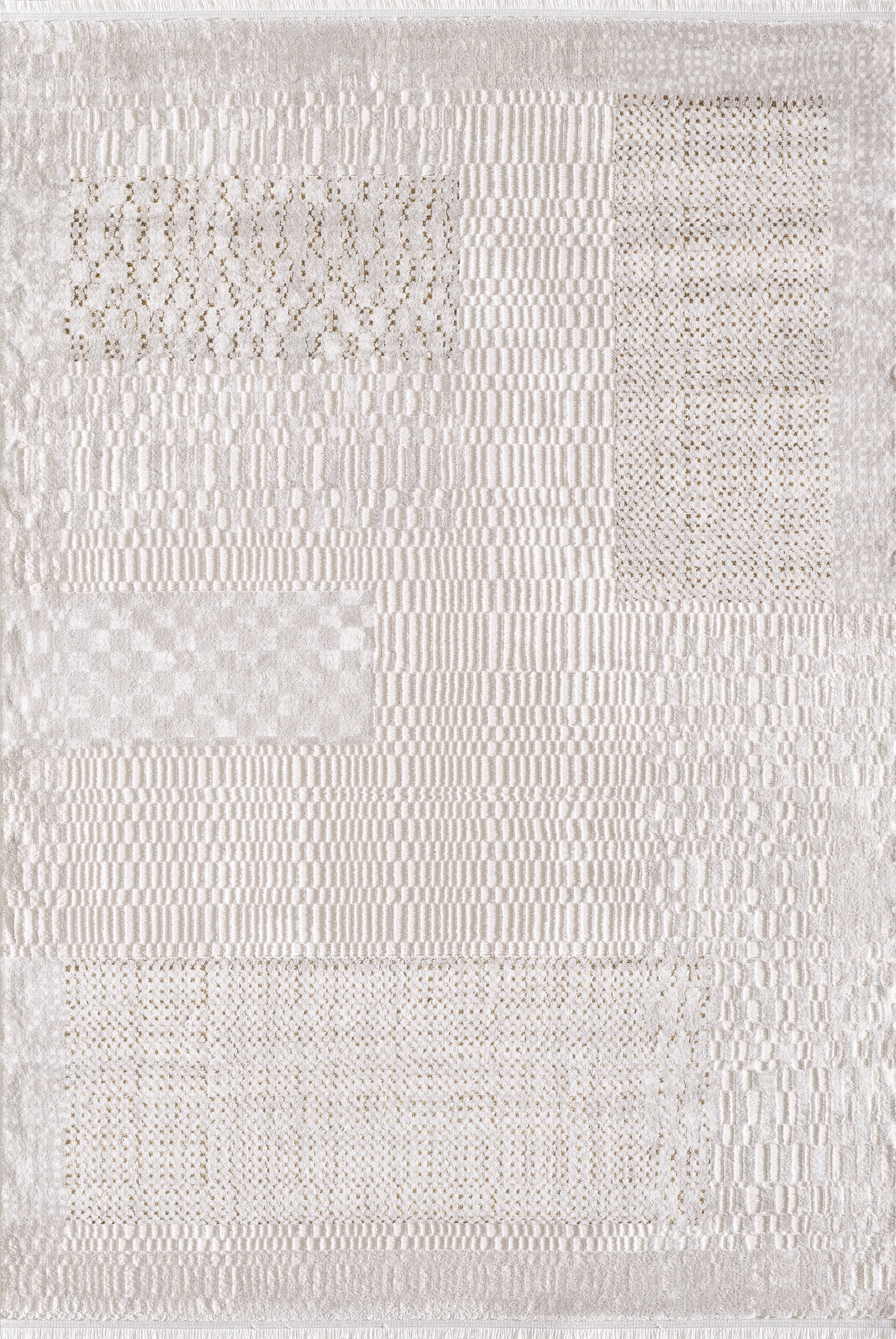 L2 Decor Lazer Area Rug 5' x 8' with Underpad - Cream, Beige