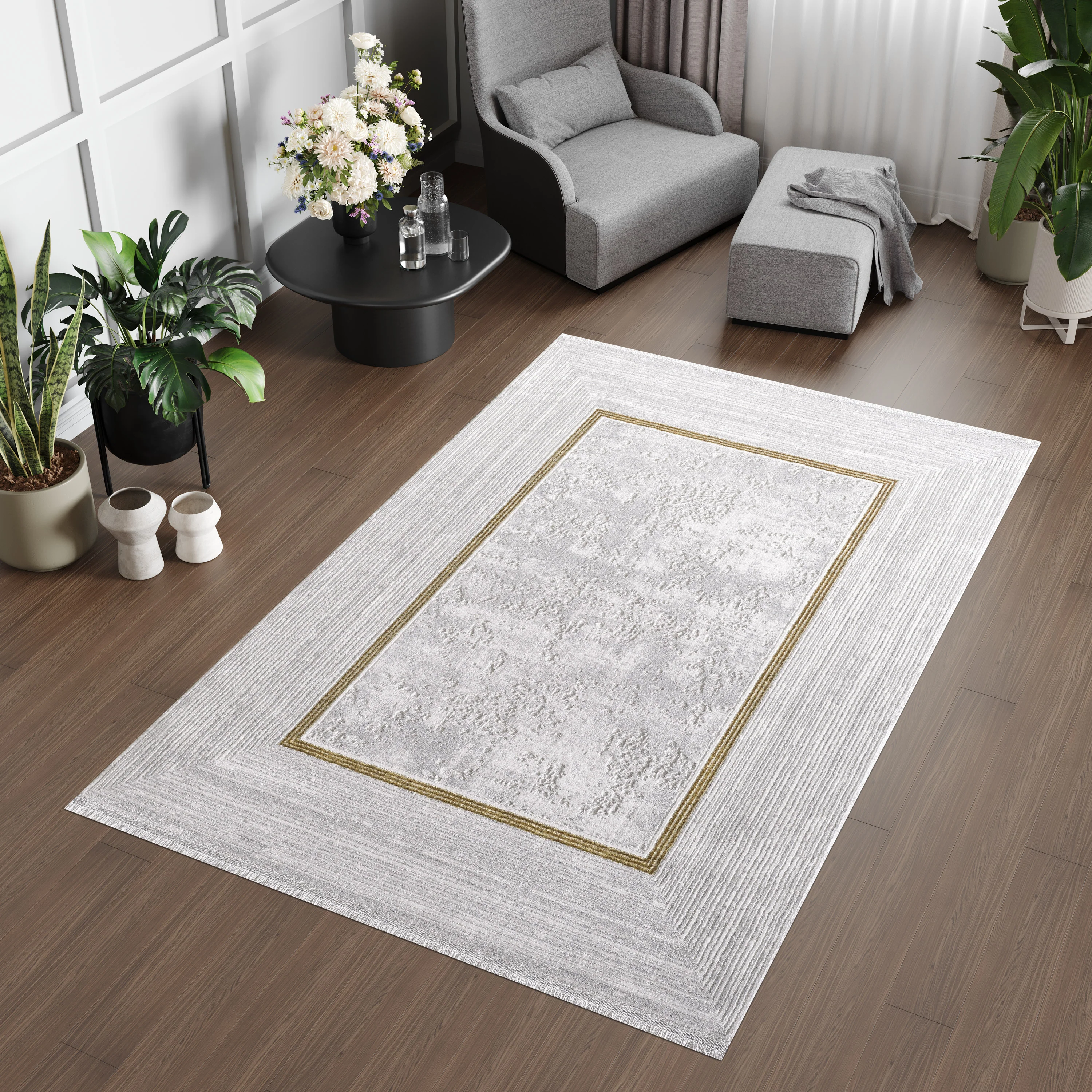 L2 Decor Lazer Area Rug 8' x 11' - Light Grey - Image 2