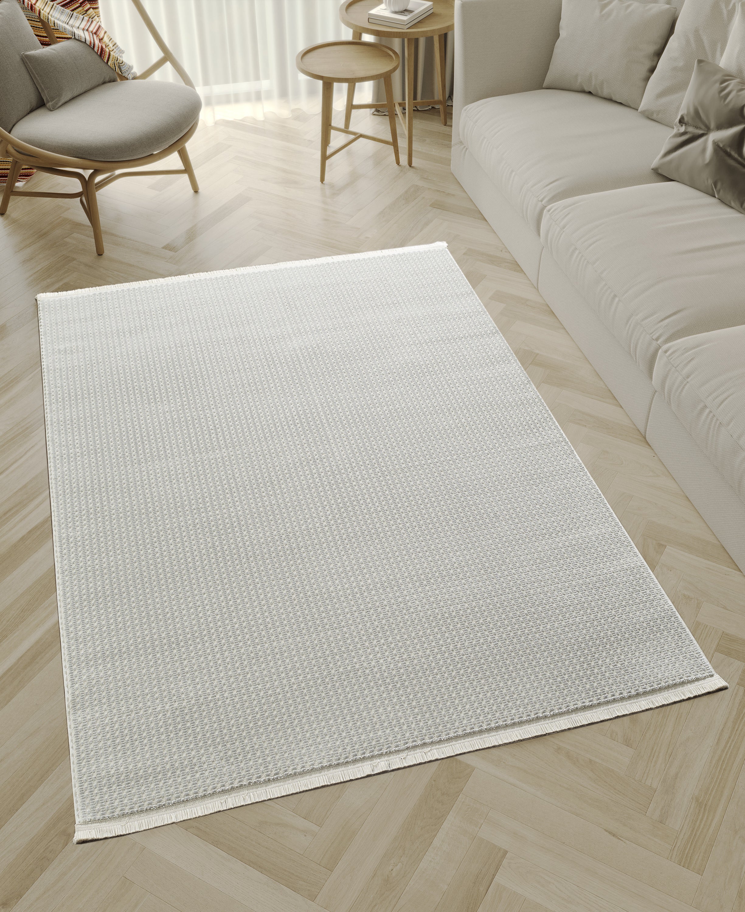 L2 Decor Novolini Area Rug 7' x 10' with Underpad - Light Grey - Image 2