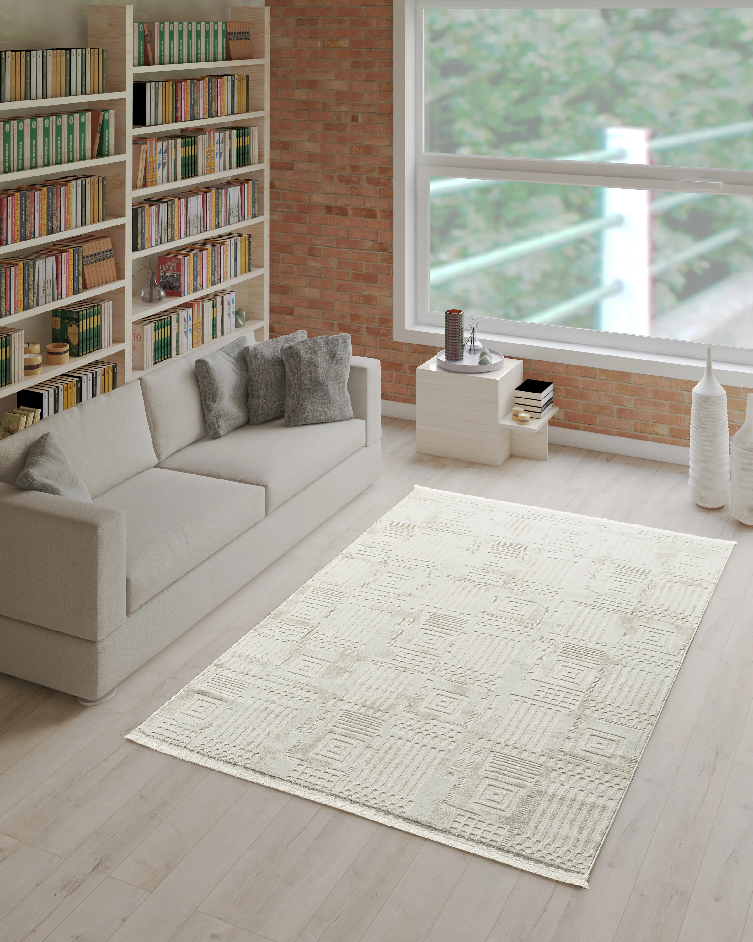 L2 Decor Petra Area Rug 5' x 8' - Cream - Image 2