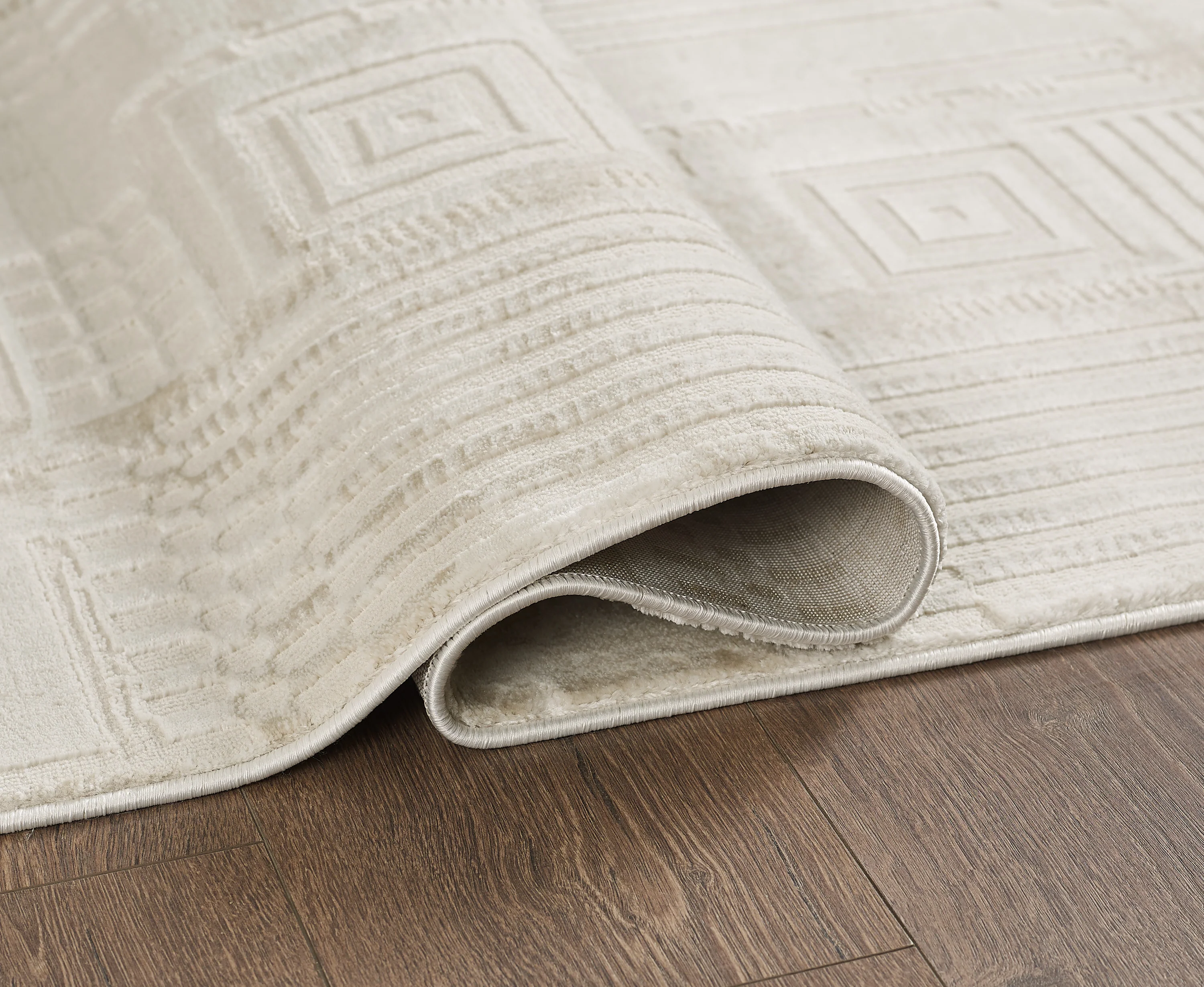 L2 Decor Petra Area Rug 7' x 10' with Underpad - Cream - Image 3