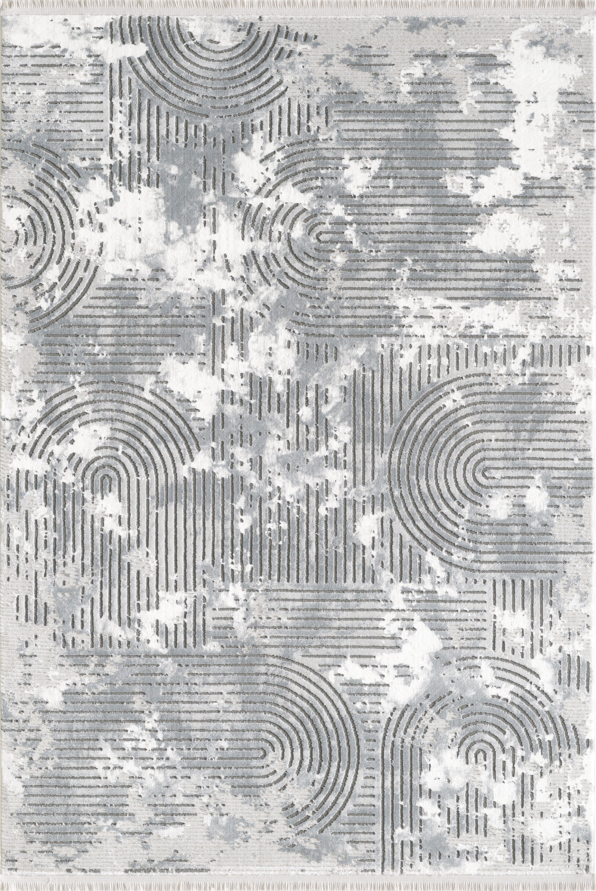 L2 Decor Petra Area Rug 7' x 10' with Underpad - Dark Grey