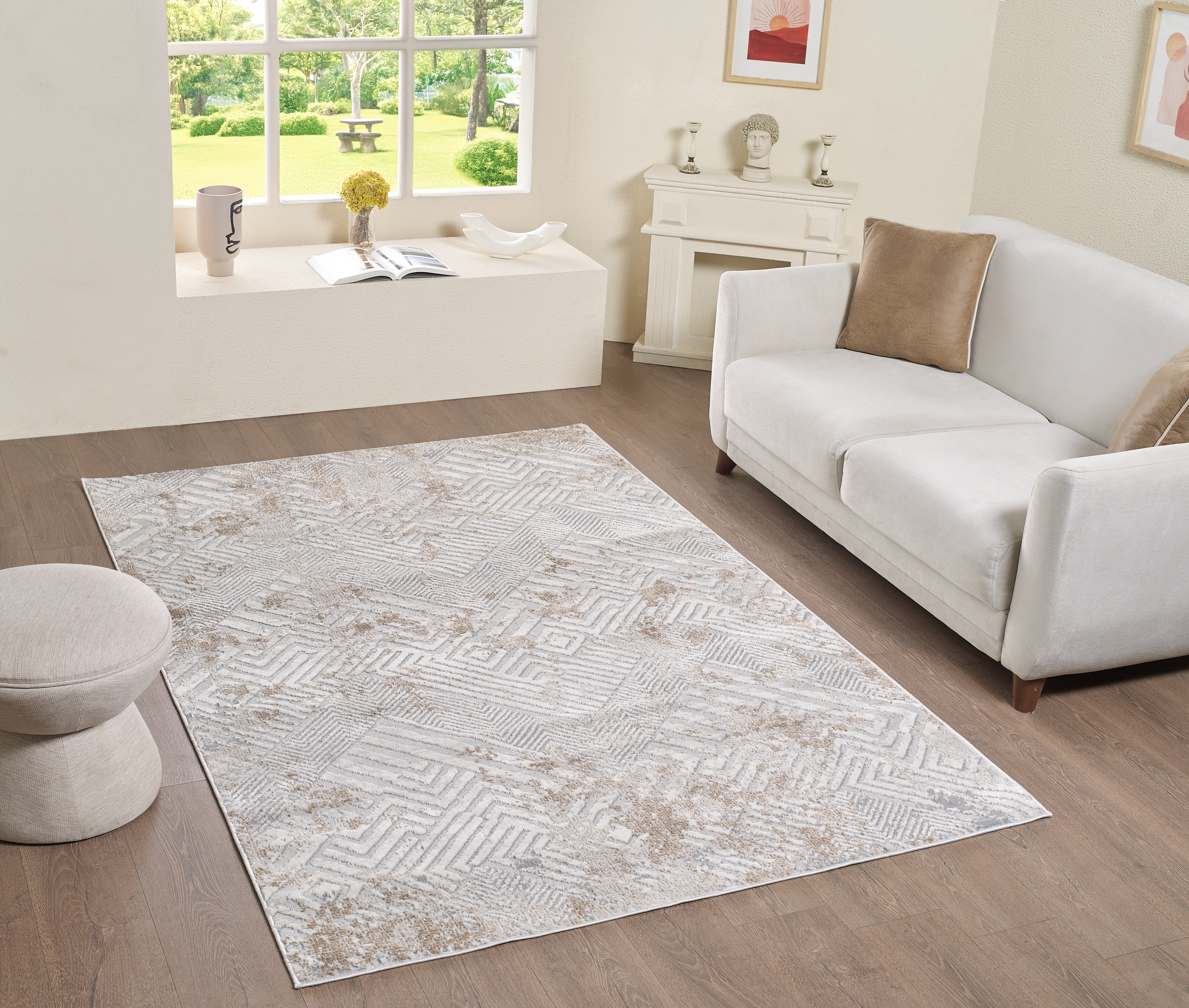 L2 Decor Symphony Area Rug 8' x 11' - Light Grey, Beige - Image 2