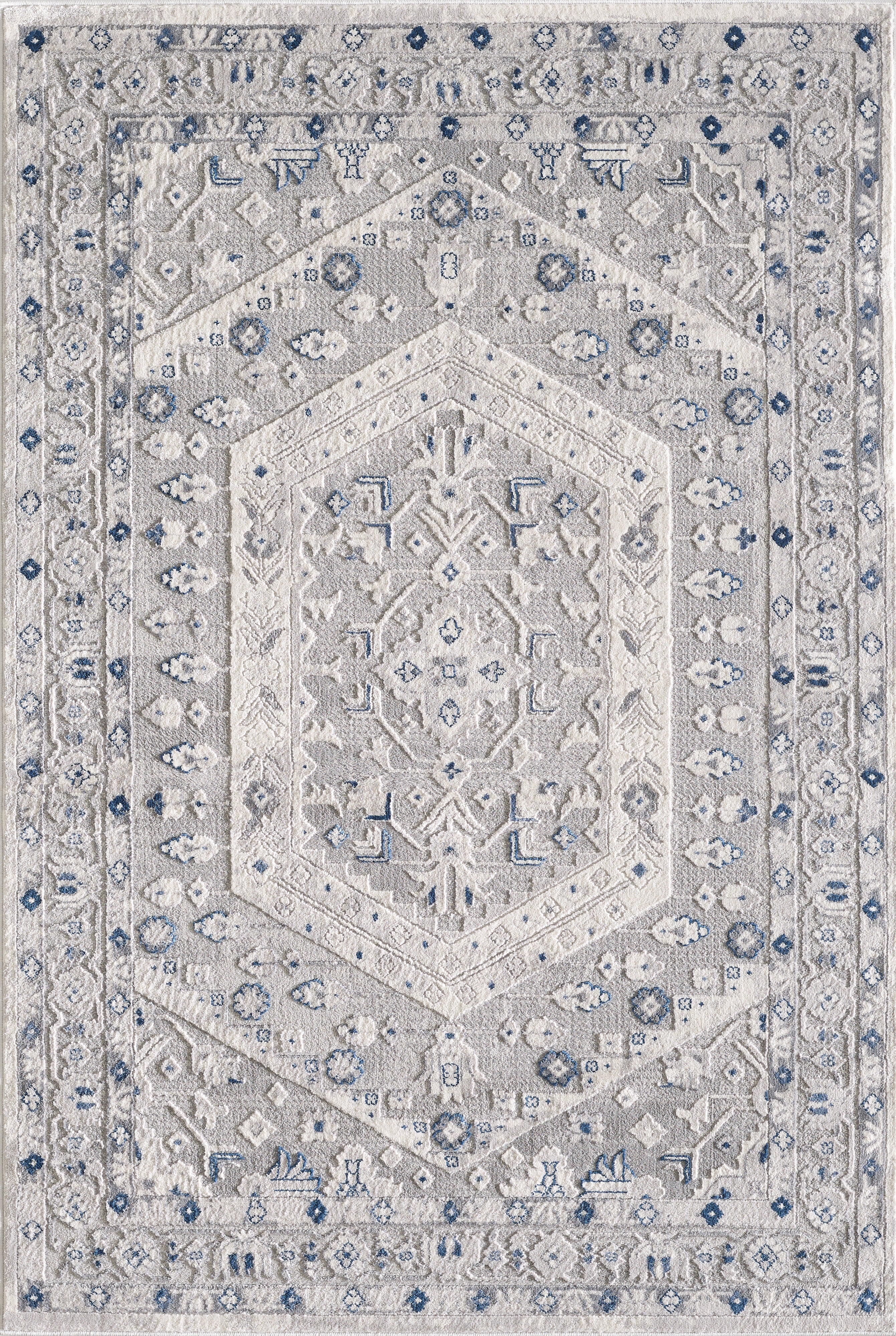 L2 Decor Symphony Area Rug 8' x 11' with Underpad - Grey, Light Grey