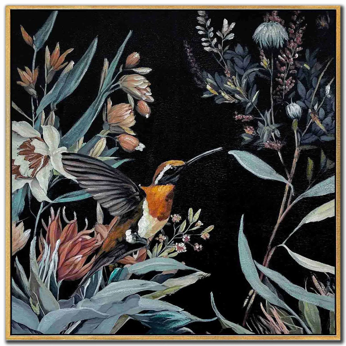 Midnight Nectar I Wall Art - Multi-Colour - 30 X 30