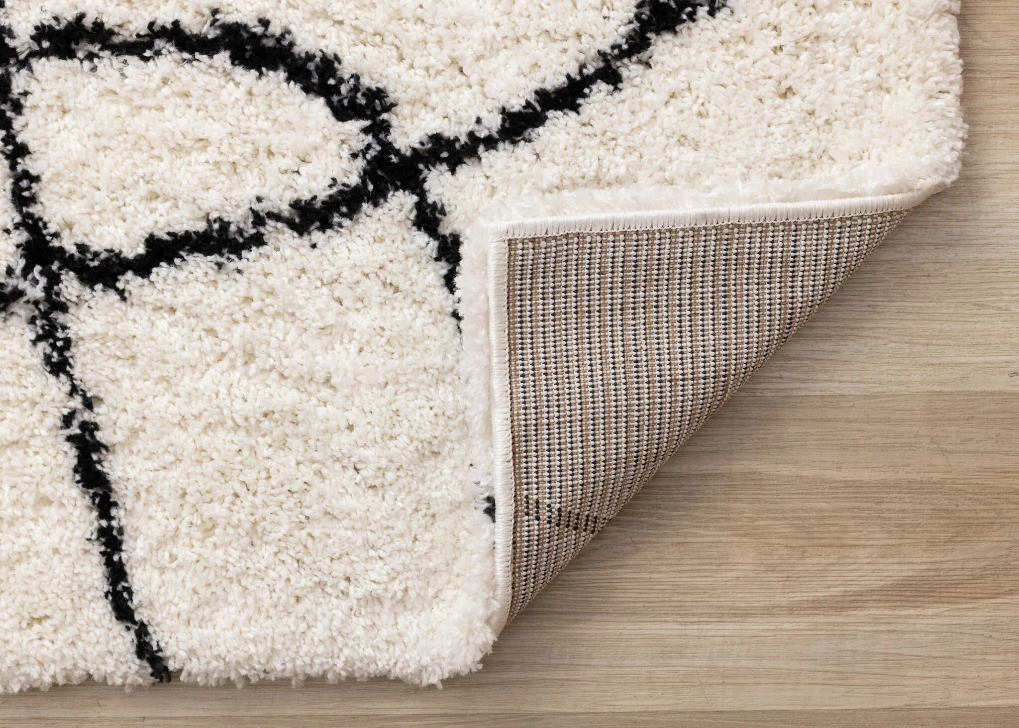 Pace 6'7" x 9'6" Outlinded Shapes Area Rug - Cream, Black - Image 2