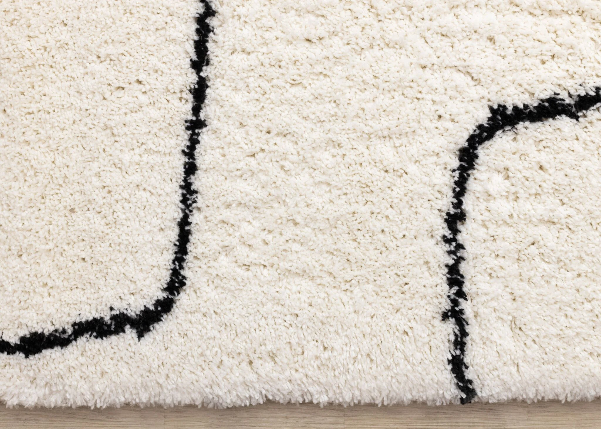 Pace 6'7" x 9'6" Outlinded Shapes Area Rug - Cream, Black - Image 7