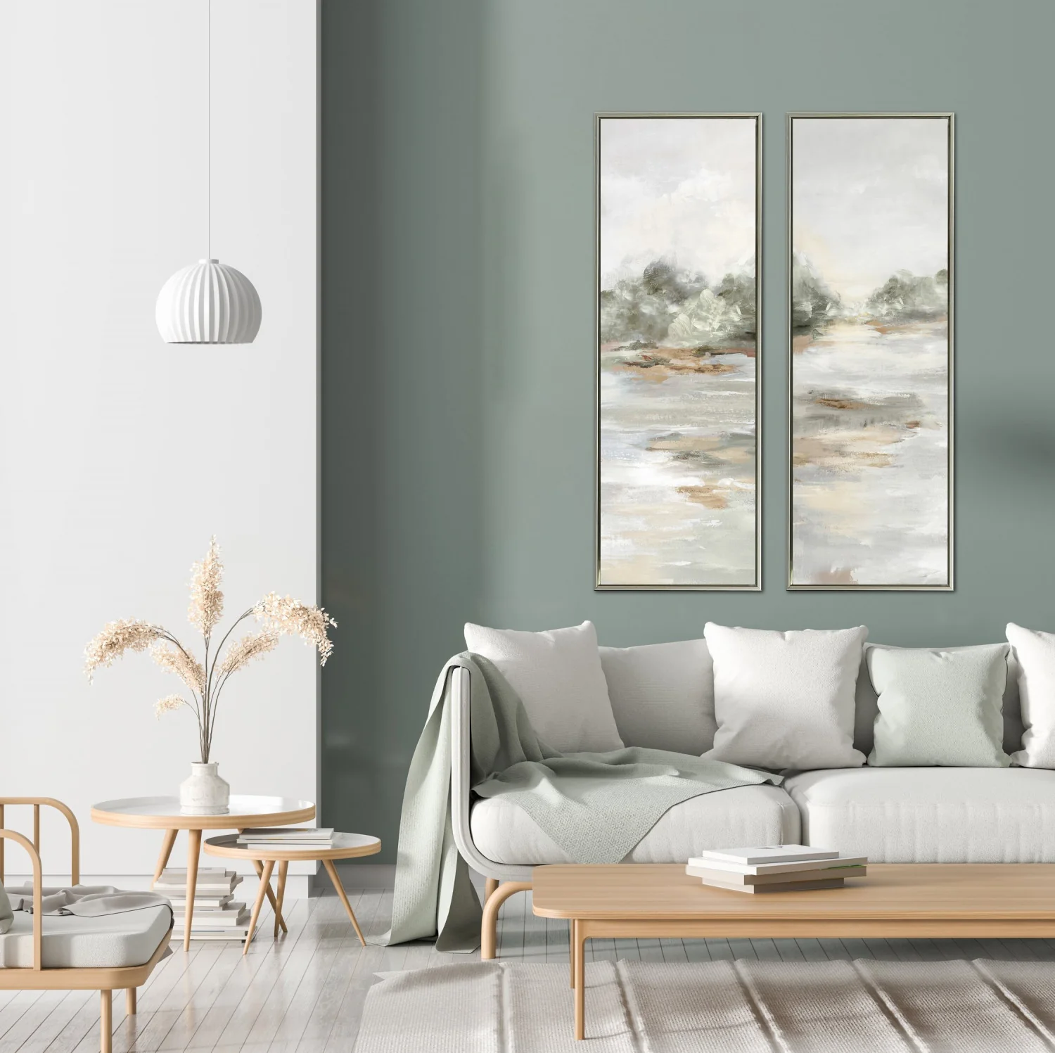 Pastel Reflections II Wall Art - Grey/Beige - 48 X 16 - Image 2