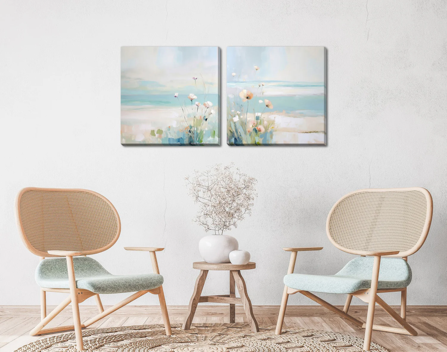 Pastel Shores II Wall Art - Blue/White - 18 X 18 - Image 2