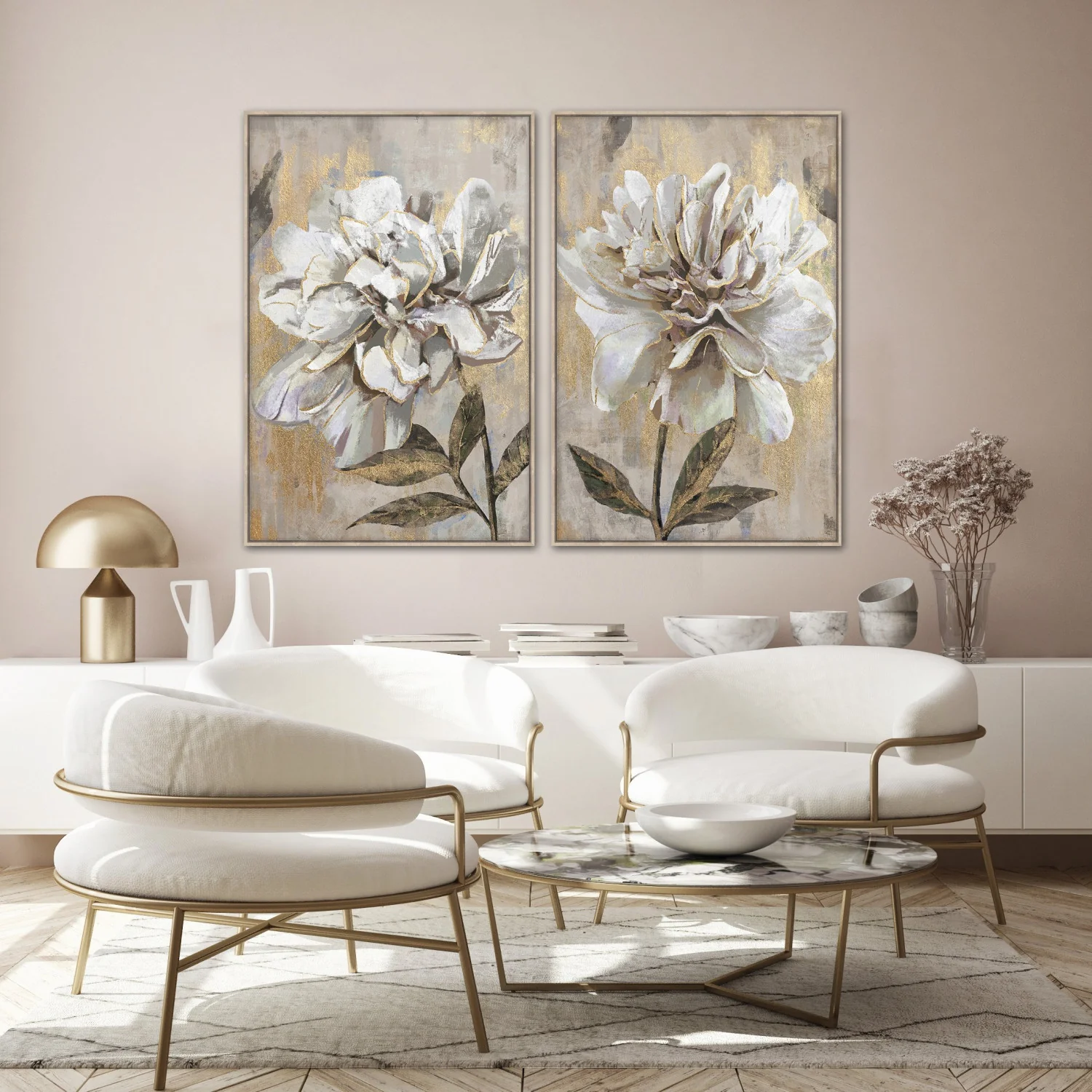Peony Radiance I Wall Art - Gold - 48 X 32 - Image 2