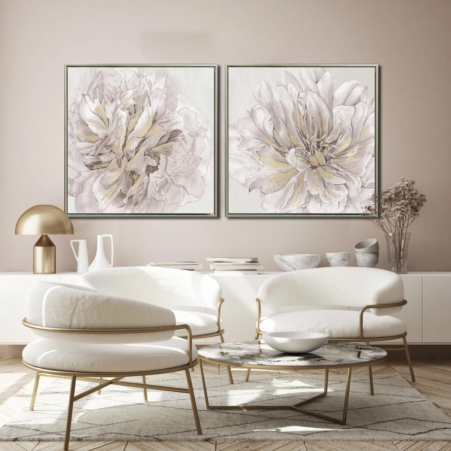 Petal Glow I Wall Art - White/Grey - 30 X 30 - Image 2