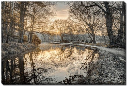 Riverbend at Sunset Wall Art - Grey - 30 X 45