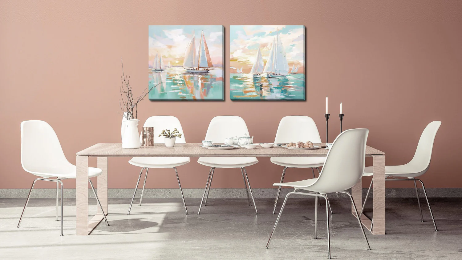 Sailboat Glow I Wall Art - Blue/Orange - 24 X 24 - Image 2