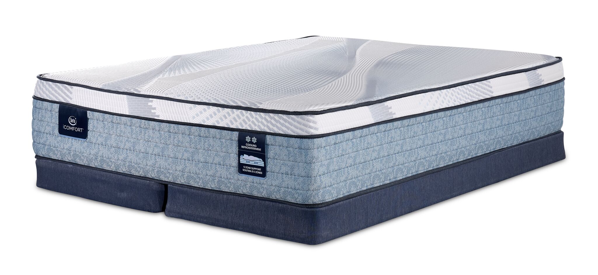 Serta iComfort® AIR 2.5 Extra Firm Euro Top 13" King Mattress and Low Profile Split Boxspring Set