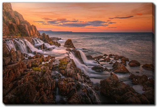 Shoreline Reflections Wall Art - Orange/Blue - 16 X 20