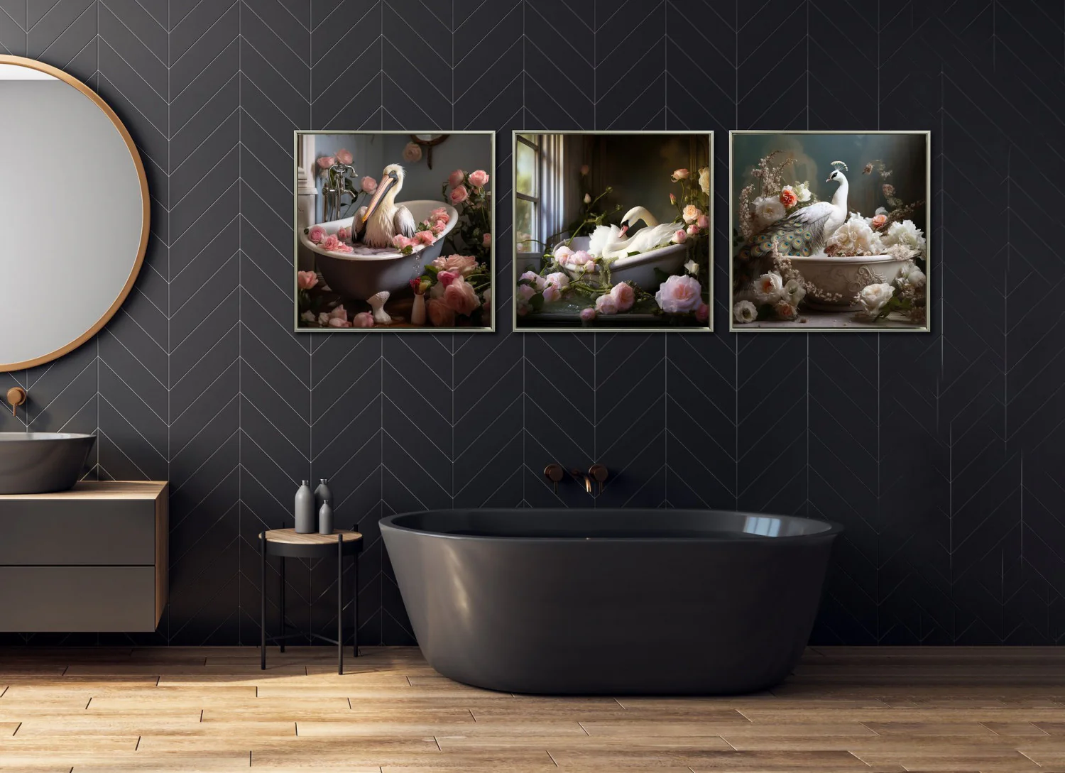 Soaking Peacock Wall Art - Multi-Colour - 24 X 24 - Image 2